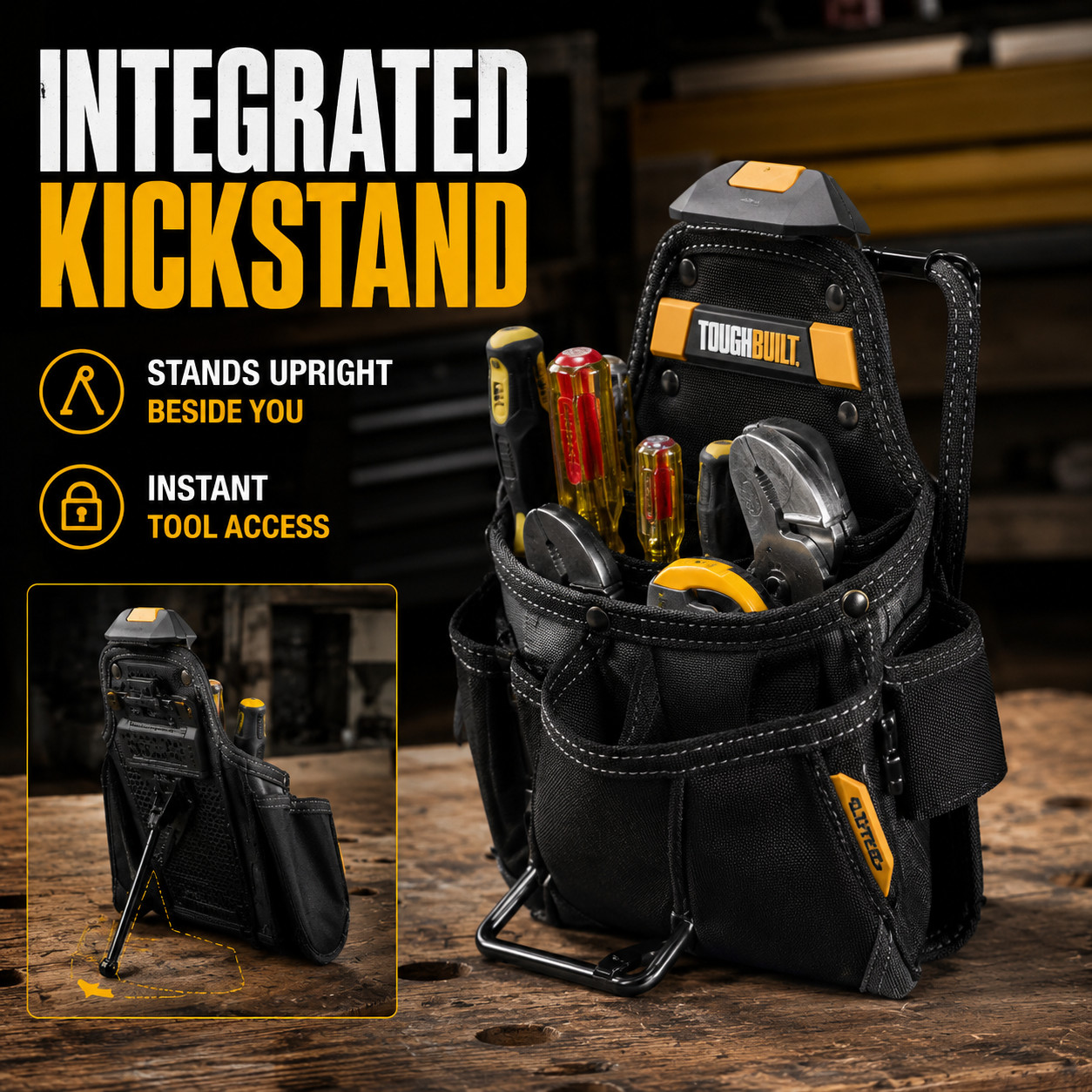 ToughBuilt TB-CT-101-5P Pro Contractor Tool Belt 5-Piece Rig Set w/ Suspenders
