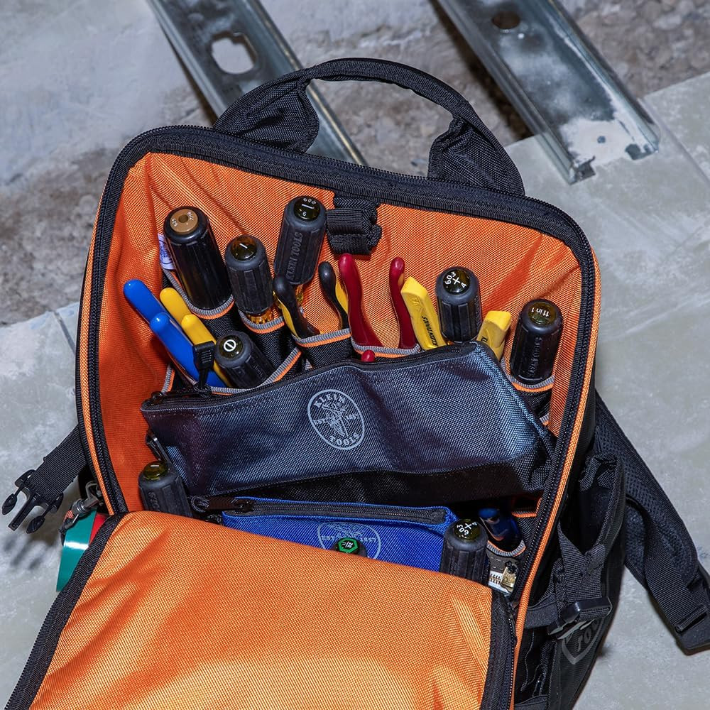 55569 Stand-Up Zipper Bag Tool Pouch with Carabiners, Reinforced