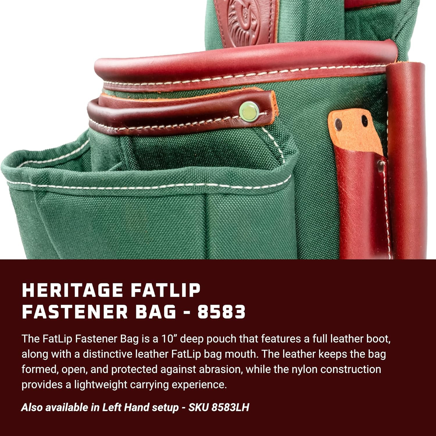 Heritage Fatlip Fastener Bag – Right Hand – 10 Pockets & Tool Holders – Made in