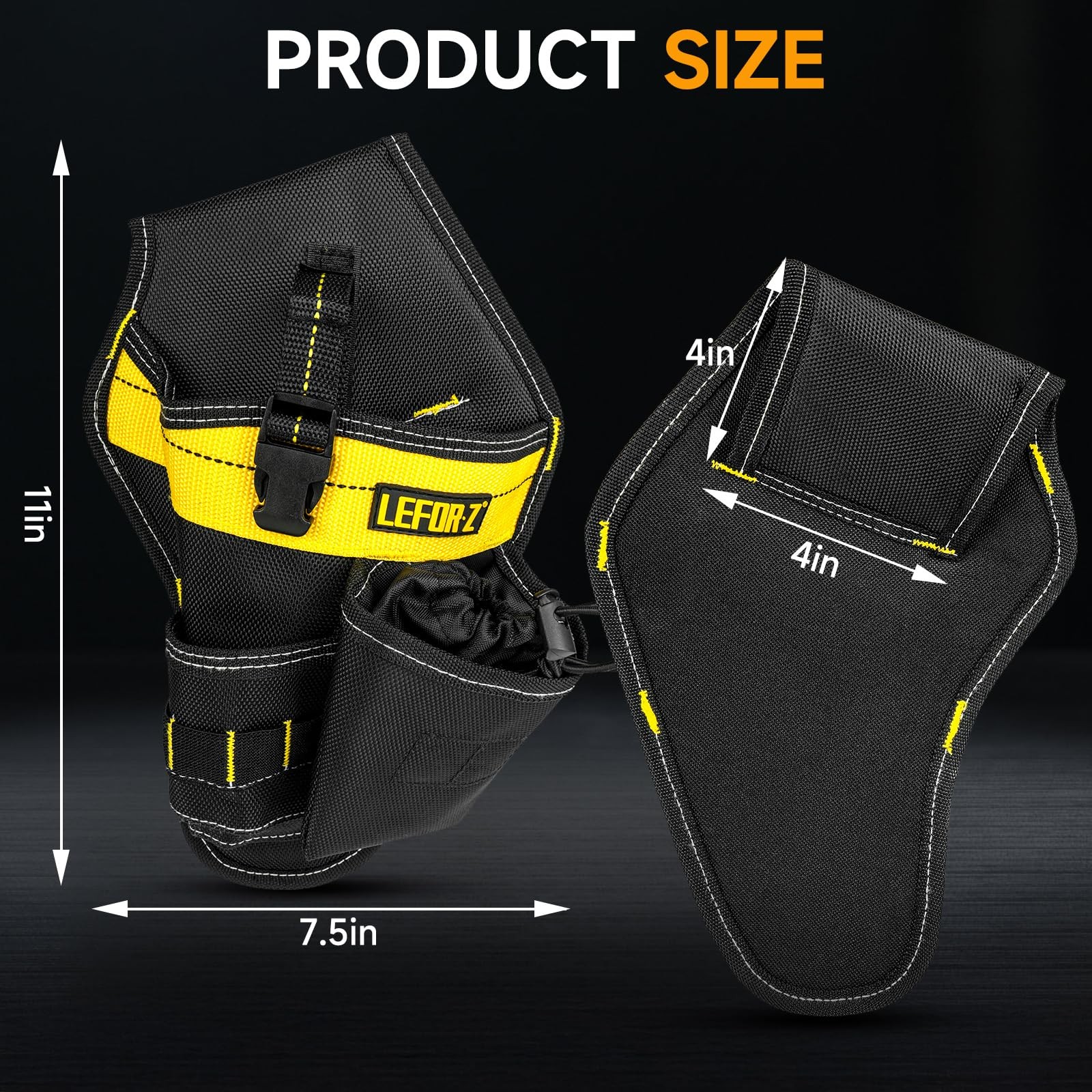 Drill Holster,Heavy-Duty Impact Holster for Tool Belt,Quick Black+Yellow