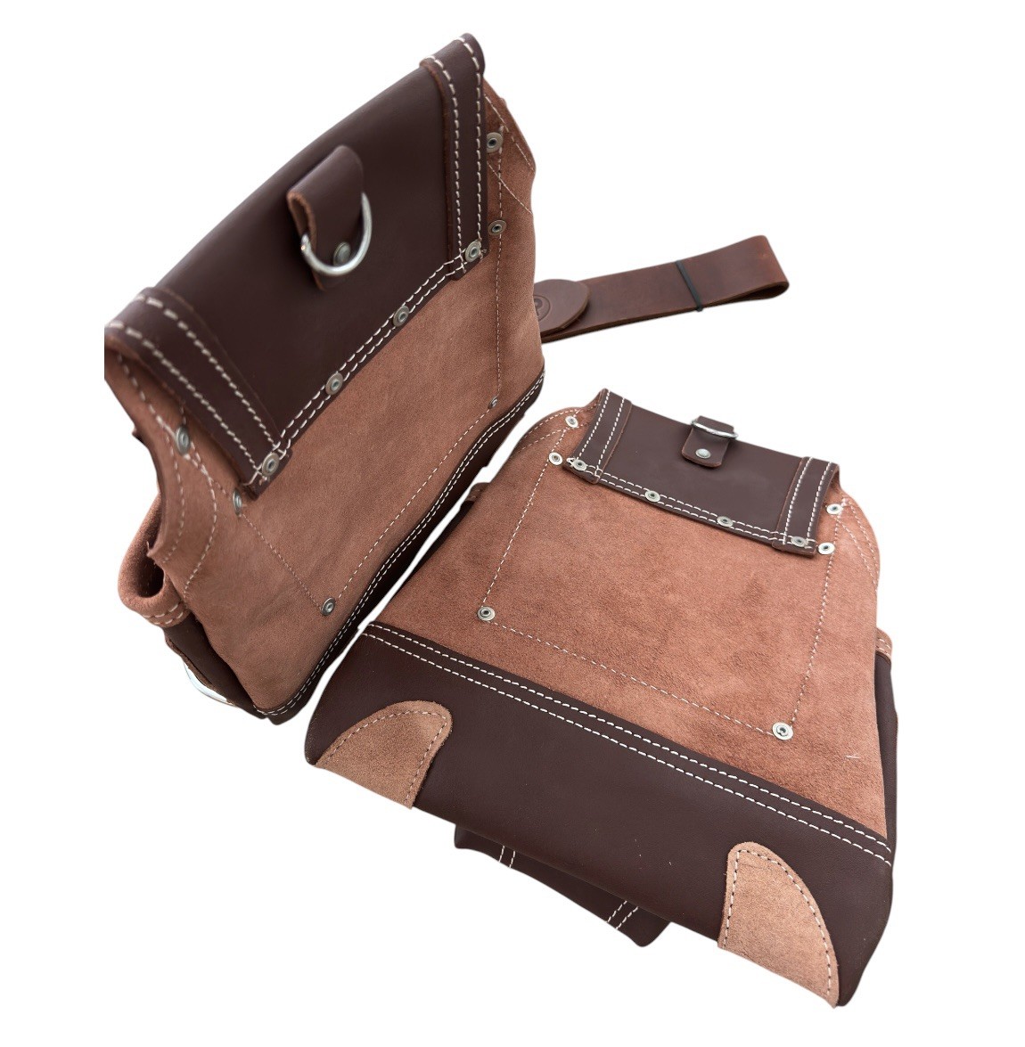 17 Pocket Heavy Duty Brown Leather Tool Belt with Hammer Holder