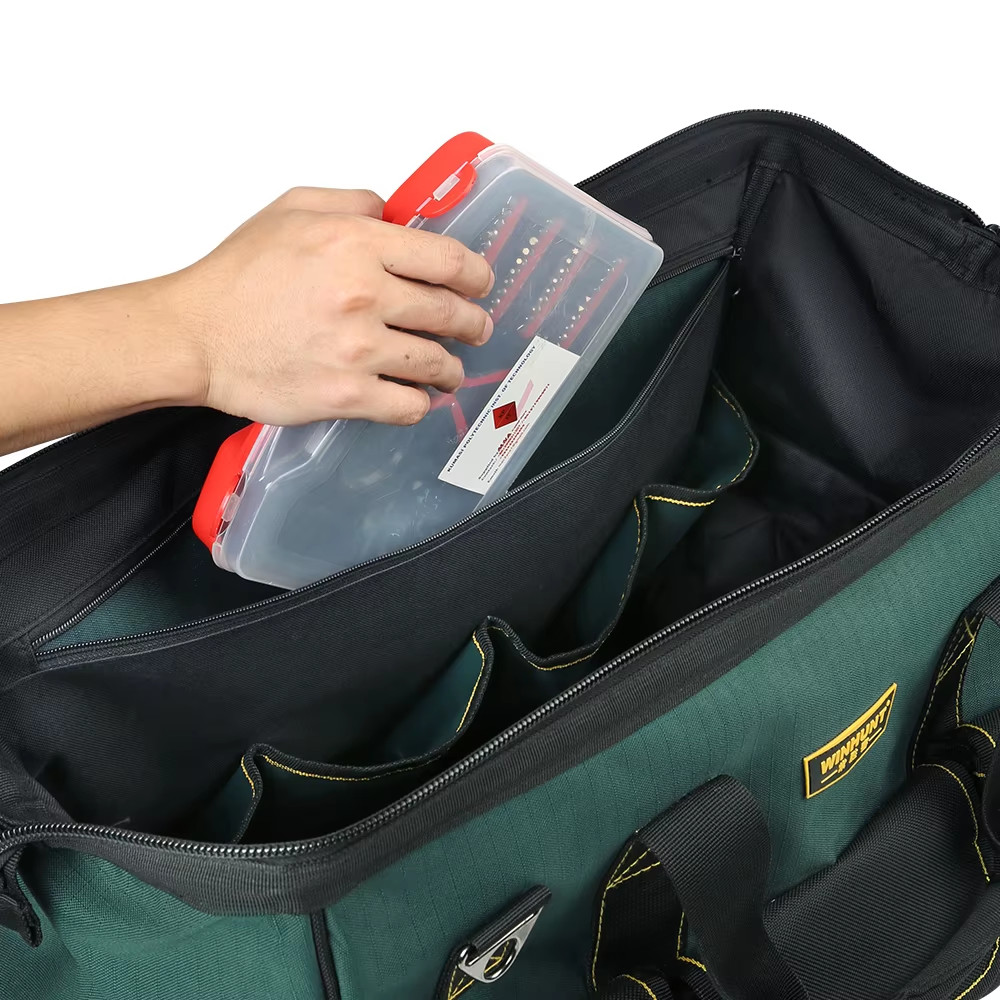 22 Inch Rolling Tool Bag with Wheels Telescopic Handle Heavy Duty 15 Pockets Bag
