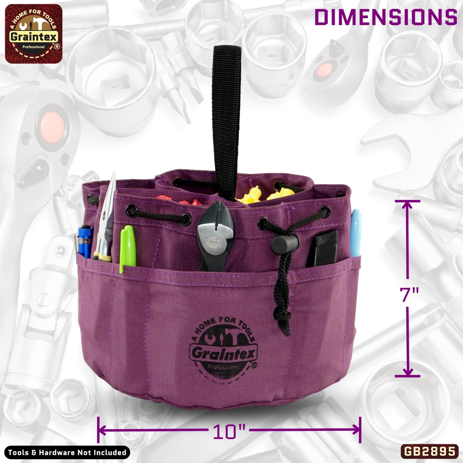 18 Pockets Grab Bag Rip-stop Canvas Drawstring Closure, Small Part Organizer …