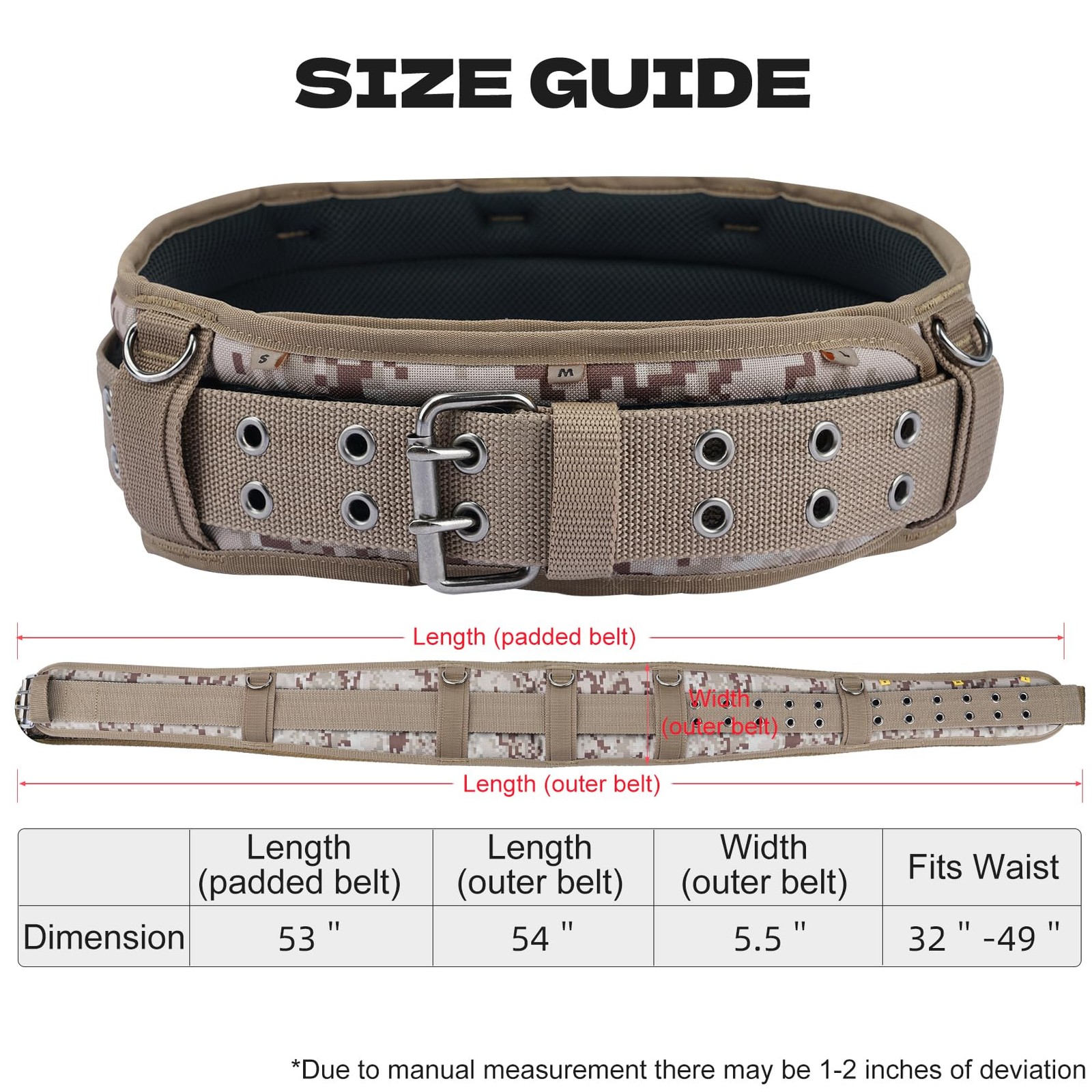 Tool Belt Camo With Suspenders Heavy Duty Carpenter TC02-Khaki Electric Pouch
