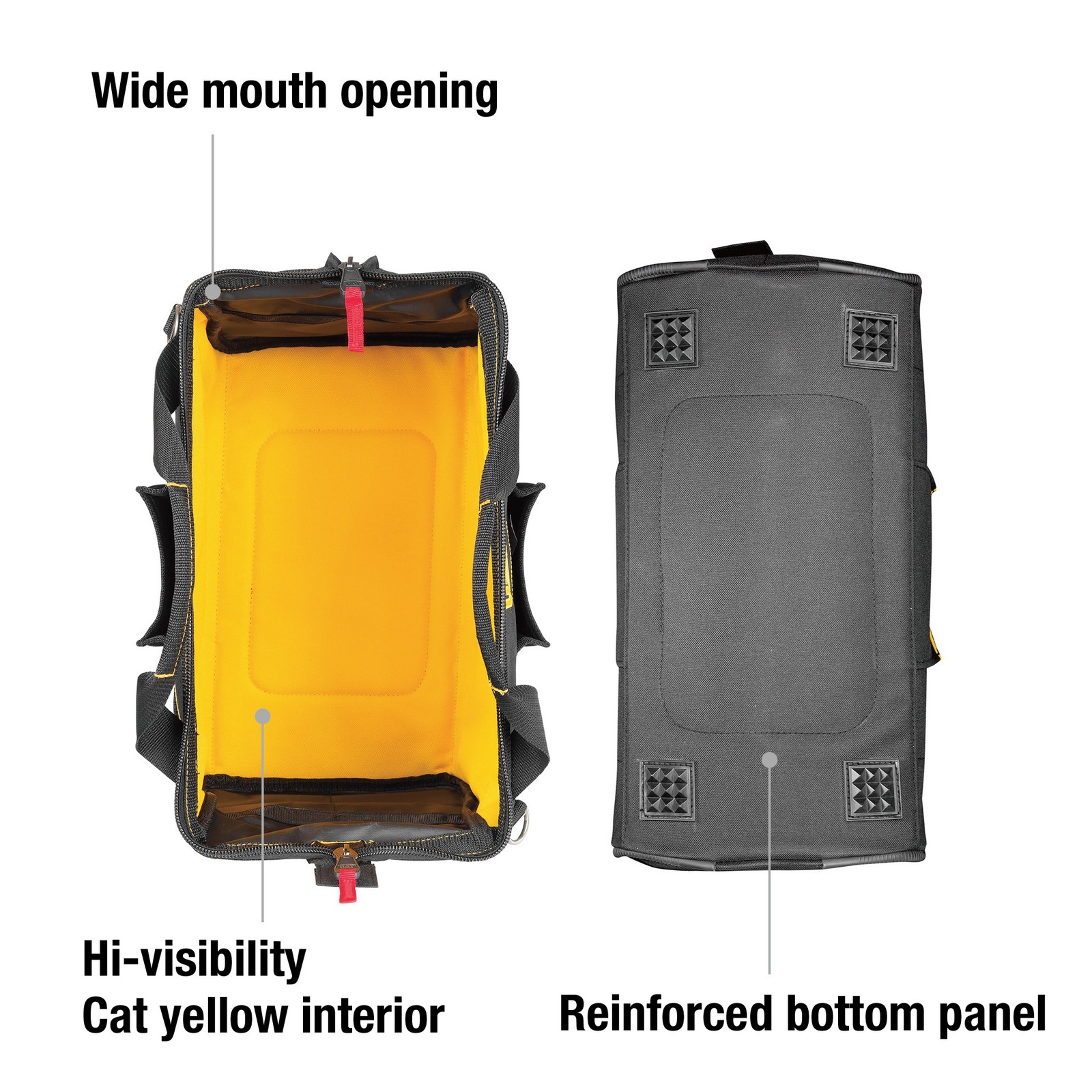Cat 16 in. Tech Widemouth Tool Bag 14 Pocket Heavy Duty 1680D Polyester-980206N