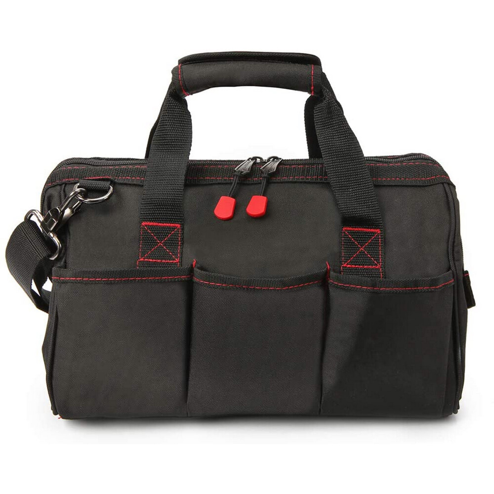 WORKPRO 16″/14″/12″ Wide Mouth Tool Bag Black Tool Storage Tote with Rubber Base