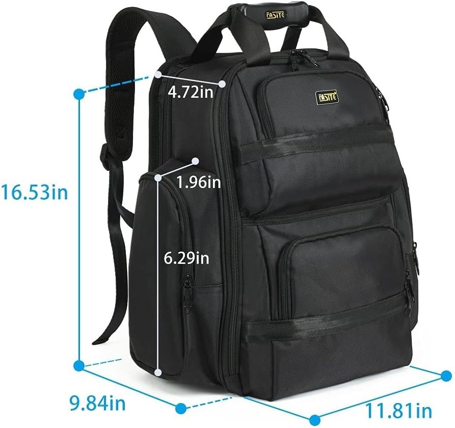 Durable 1680D Polyester Tool Backpack – Perfect for Electricians & Plumbers