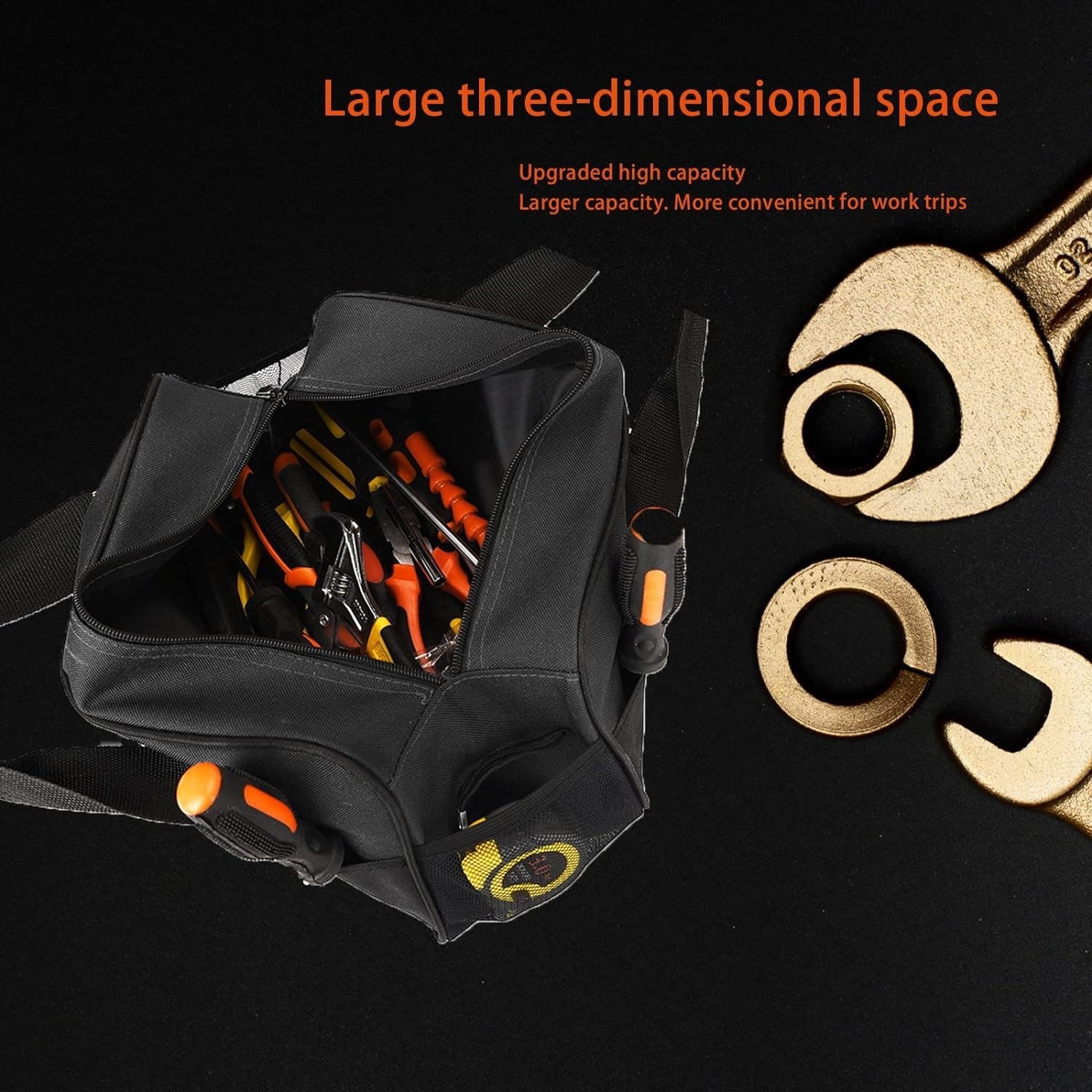 14″ Heavy Duty Tactical Tool Bag Non-Slip Base Durable Portable Tool Storage