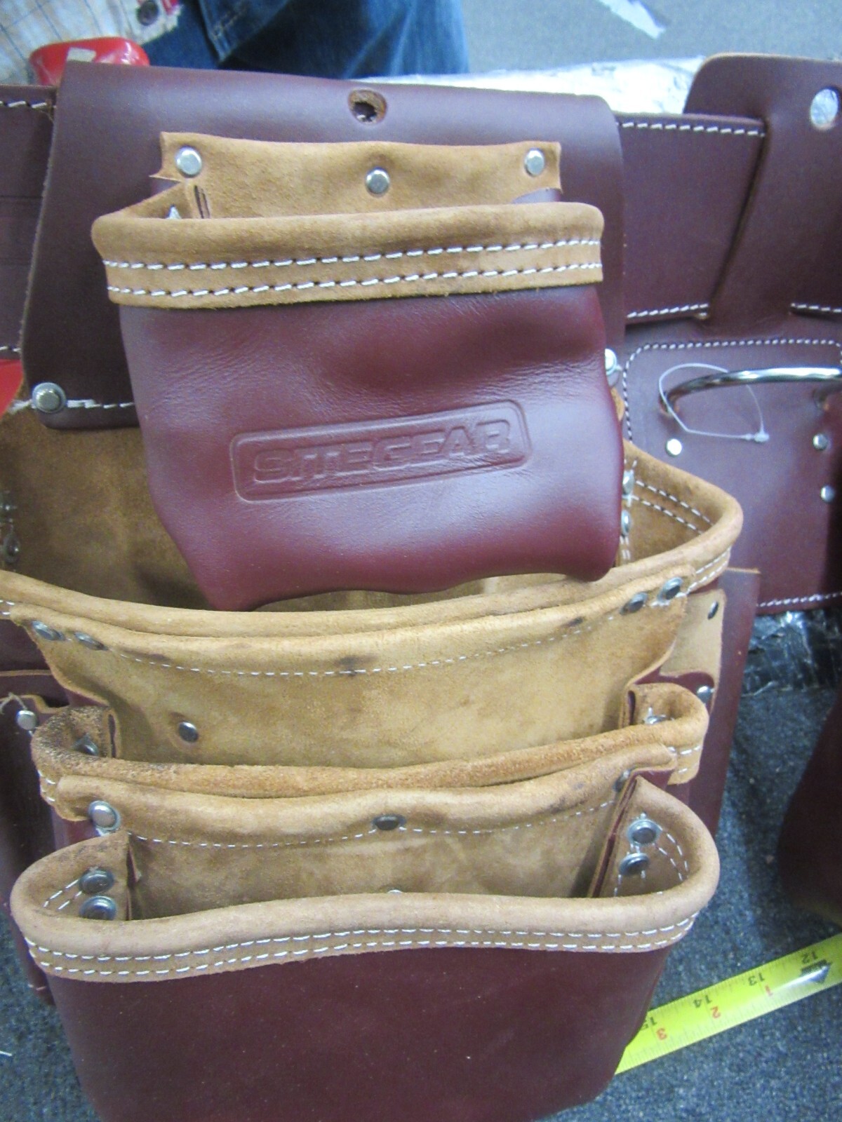Tool belt SITEGEAR professional leather 7 pouch toolbelt NEW framing etc.