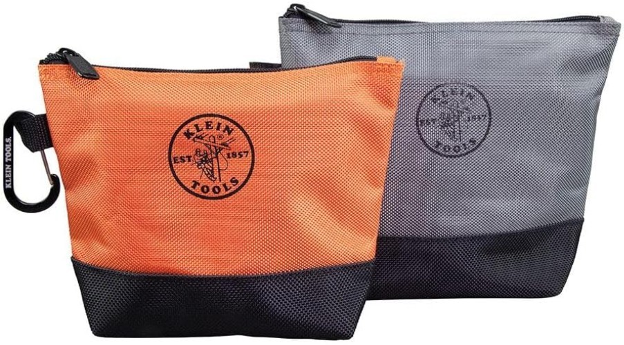 Klein Tools Stand-Up Zipper Utility Bags with Reinforced Bottoms – 2-Piece Set