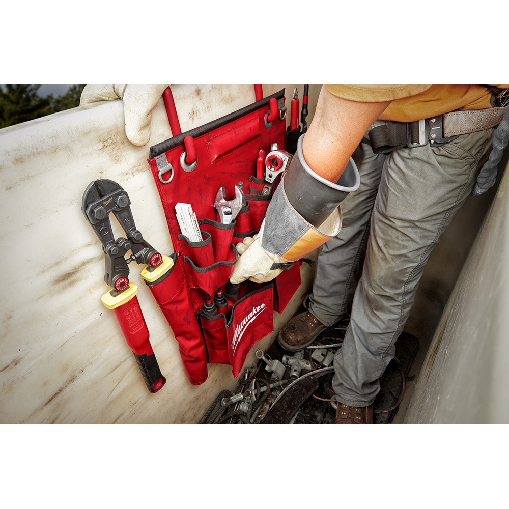 Milwaukee 48-22-8291 18-Pocket Lineman’s Compact Aerial Tool Apron, Vinyl