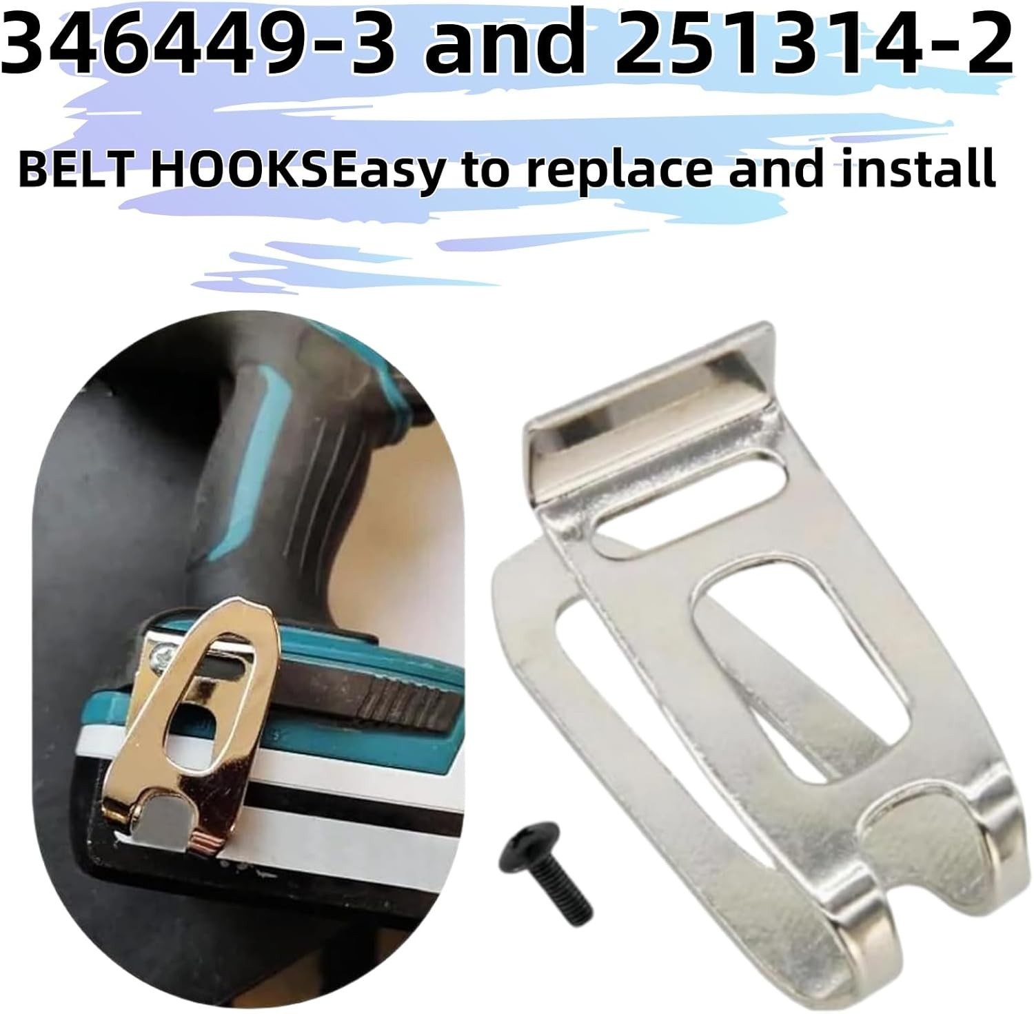 5PK Power Tool Belt Clip Hook for Makita 18V Cordless Drill Holder with Screw