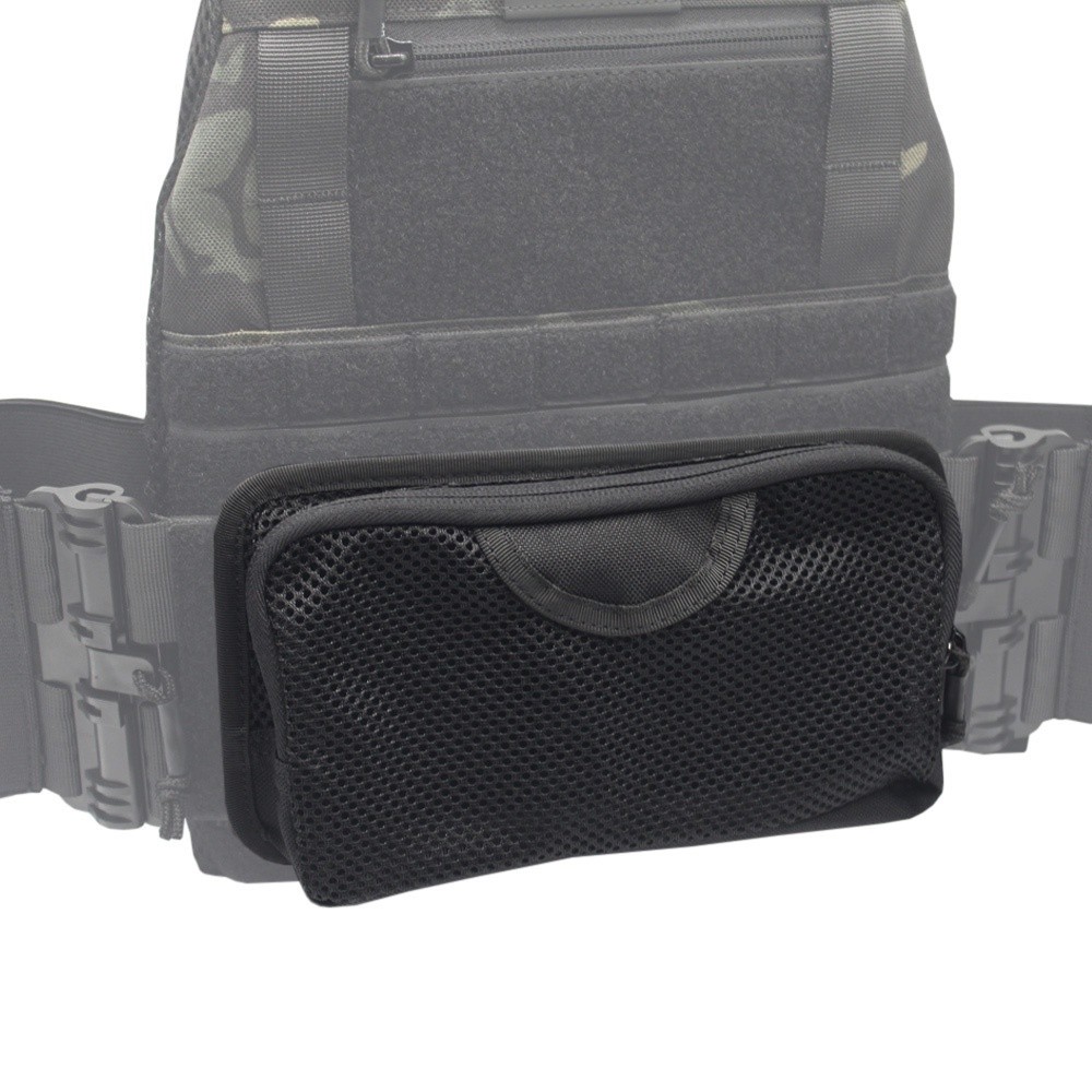 Outdoor mesh tool organizer with zipper and hook loop for backpack expansion