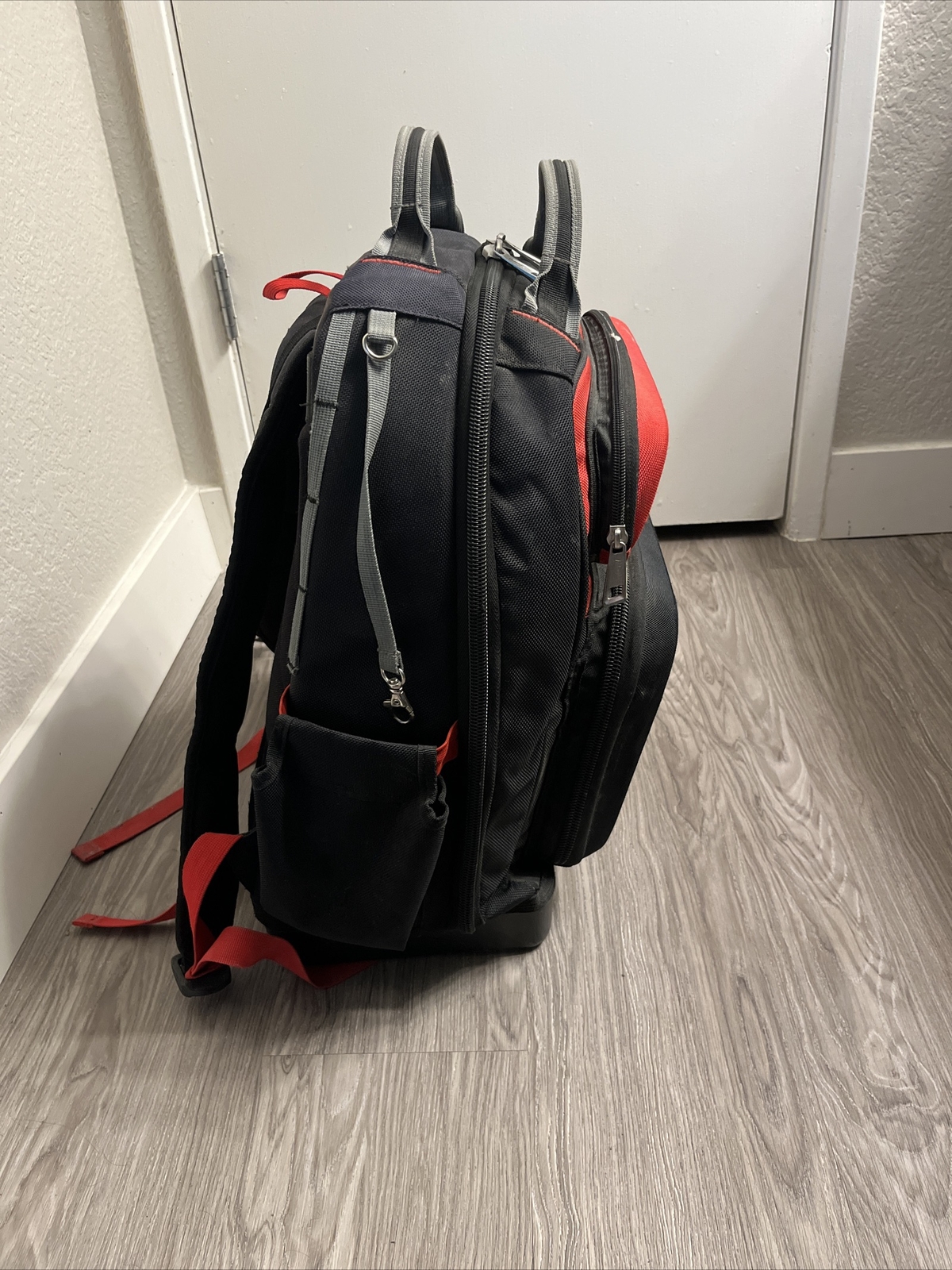 Milwaukee 48-22-8201 48-Pocket Hard Molded Ultimate Jobsite Backpack, Black/Red