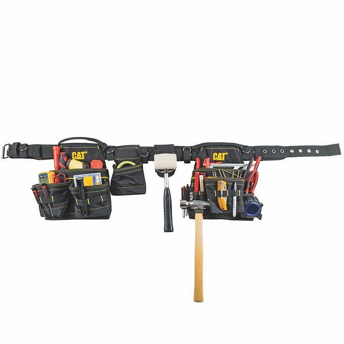 NEW – CAT CATERPILLAR Tool Belt Multi-Purpose – 32 To 48 in. 2-Bag 19-Pocket