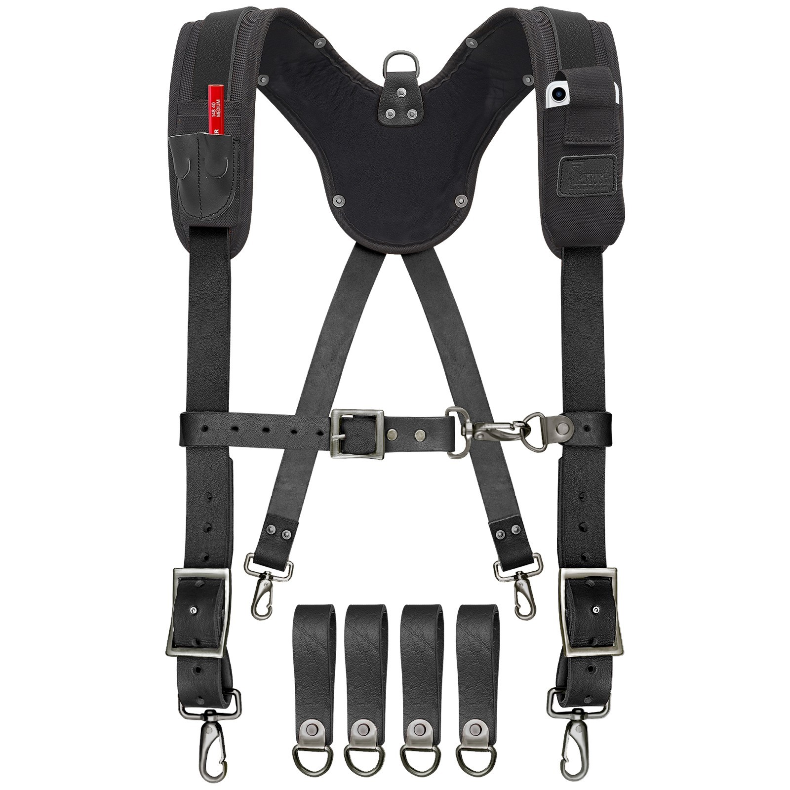 TRUTUCH Nylon and Leather Tool Belt with Leather Work Suspender | Construction