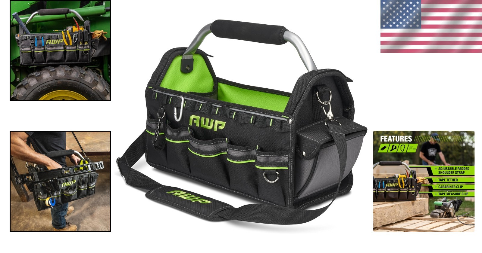 Durable 600 Denier Tool Tote with 15 Compartments for Organized Professionals