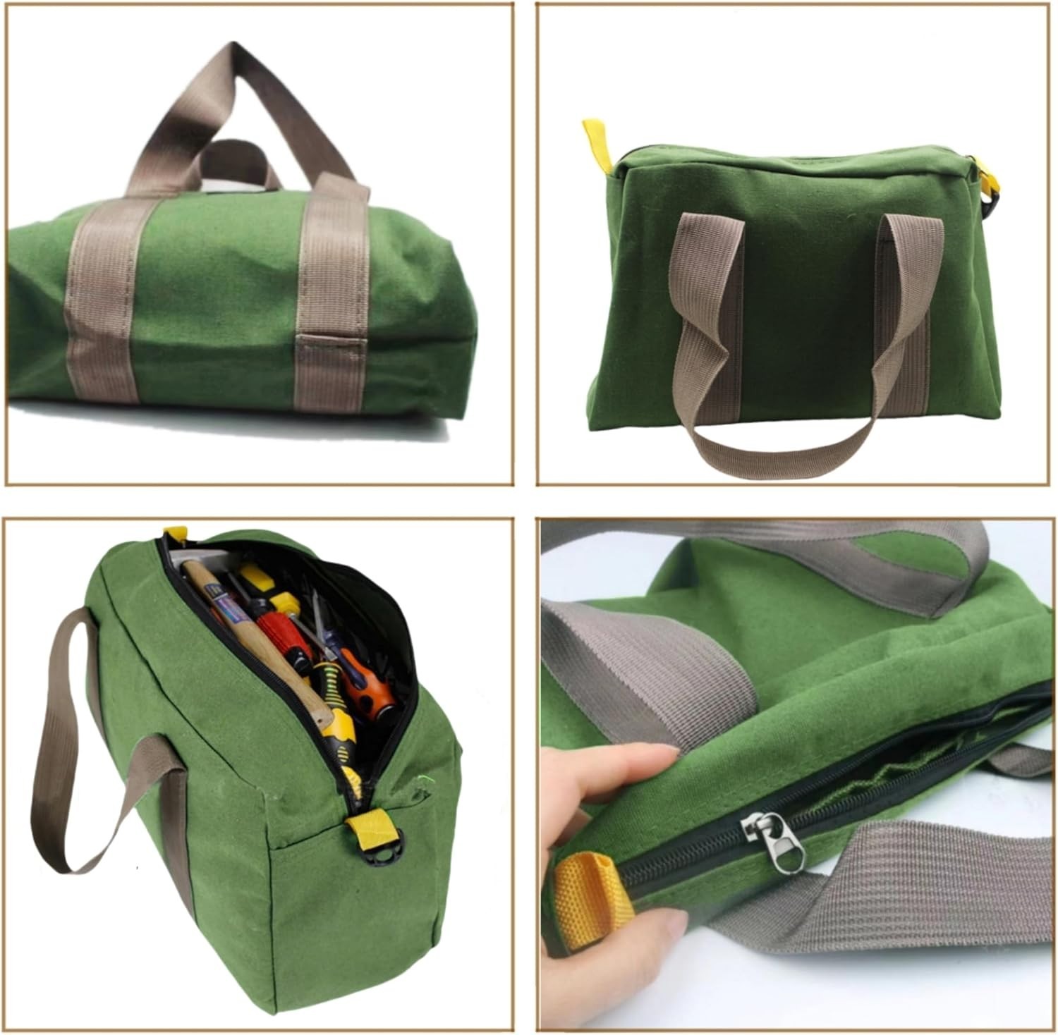 Canvas Wide Mouth Tool Bag, Large Capacity Tool Bags 11.8″L x 4.72″W x 7.09″H