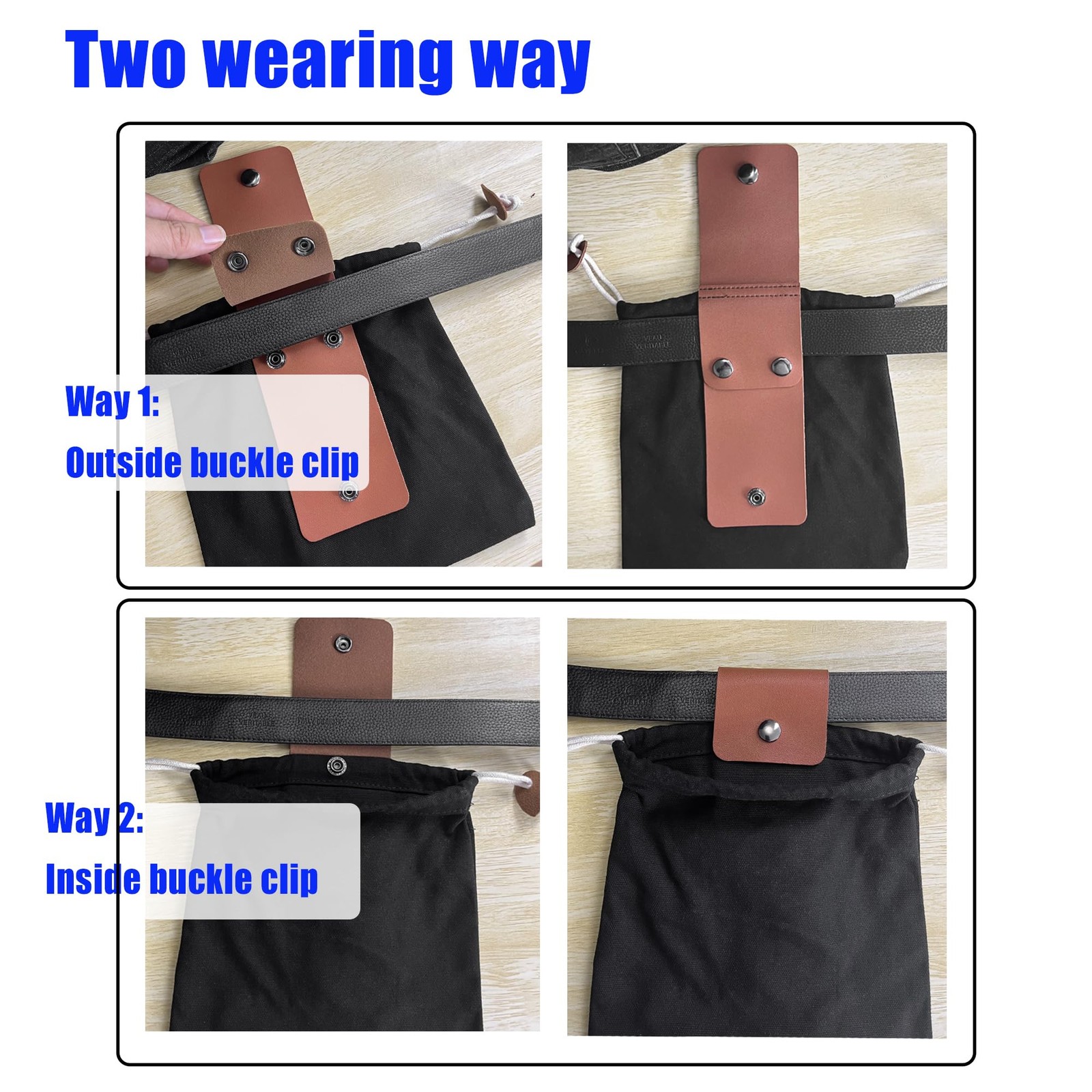Tool Belt Pouch with Snap Belt Clip On and Loop, Waist Tool Holster, Small Ut…