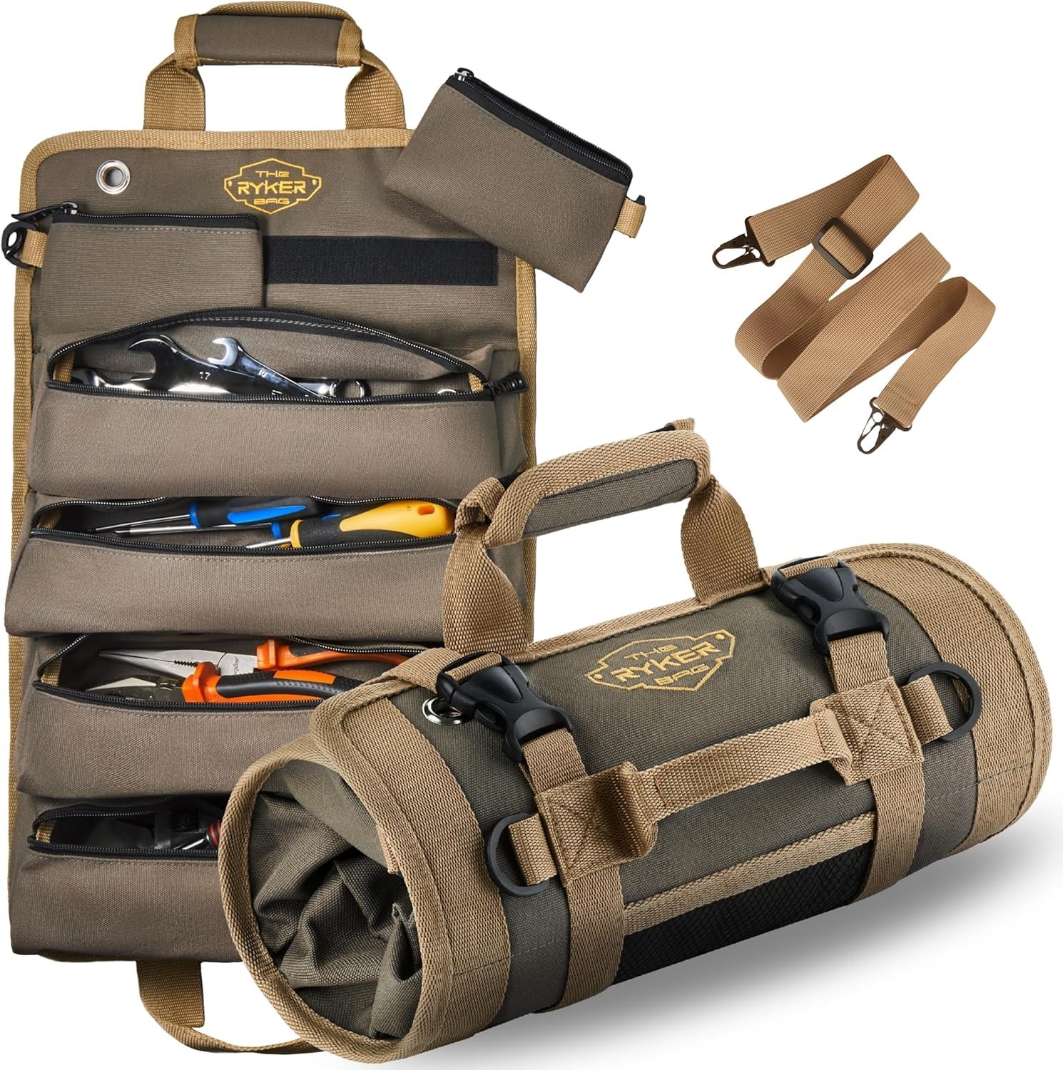 The Ryker Roll Up Tool Bag Organizer Gifts for Dad. Heavy Duty Motorcycle Too…