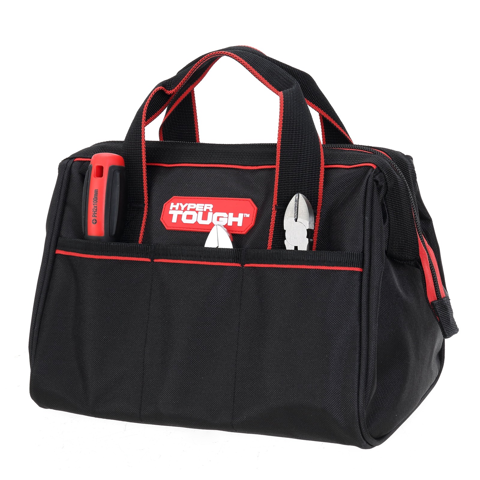 Hyper Tough 12 inch Tool Bag,14.31″Wx8.23Hx1.81D,94% POLYESTER