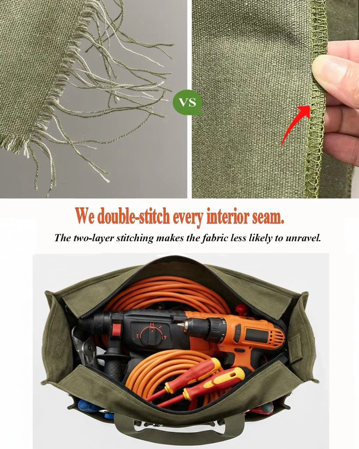 Heavy Duty Canvas Gardening Tote Bag with Pockets, Large Capacity Tool Organizer