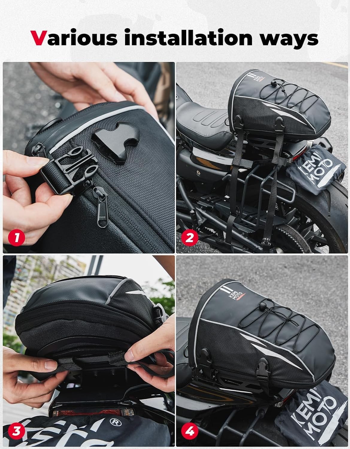 Motorcycle Waterproof Storage Bag Rear Rack Bag Silver Motorcycle Tool Bag