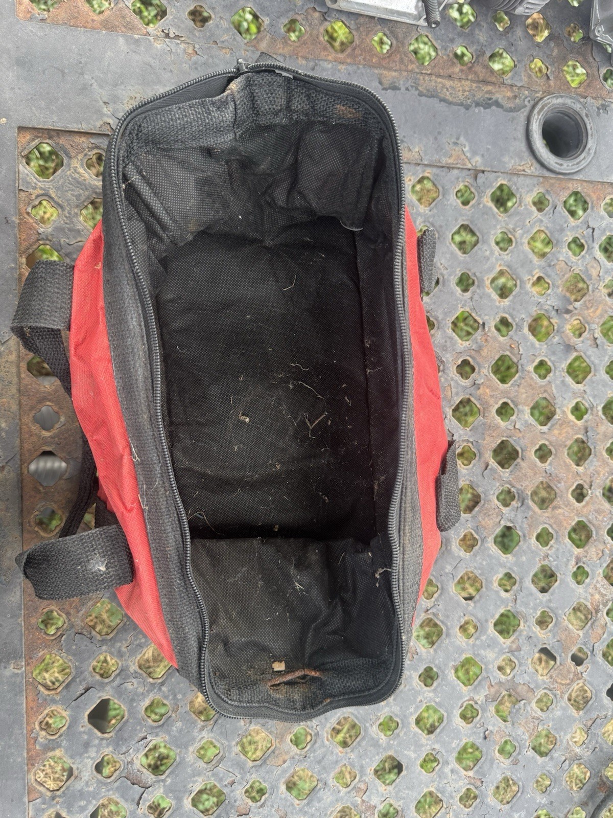 Milwaukee Red/Black Fabric Tool Bag Carry Case w/ Handles, Zipper Closure