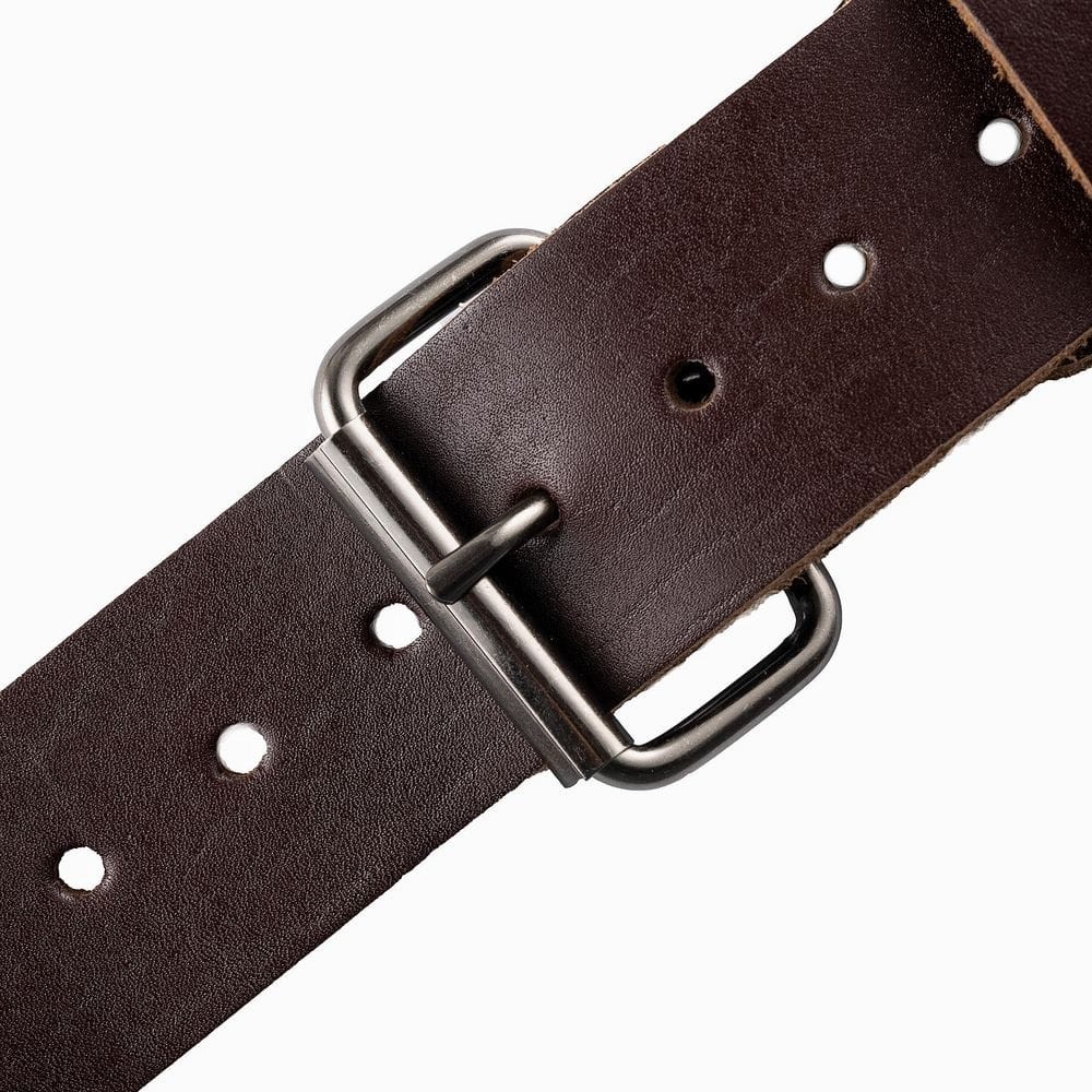 DEAD ON TOOLS Leather Hybrid Weather-Resistant Tool Belt w/ Suspenders in Black