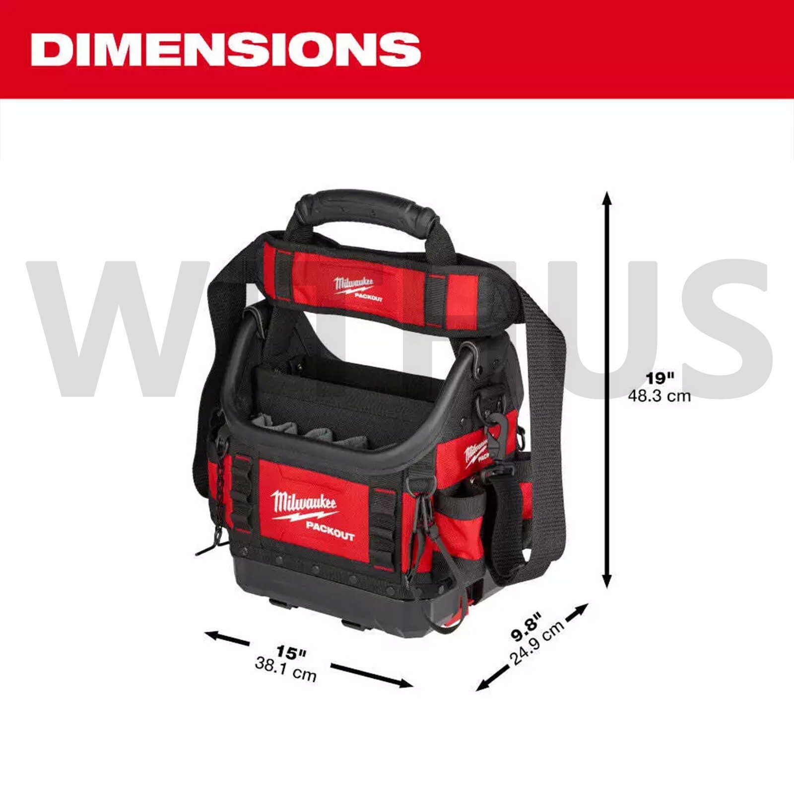 Milwaukee 48-22-8311 PACKOUT 10″ Structured Tote Tool Bag – Tracking