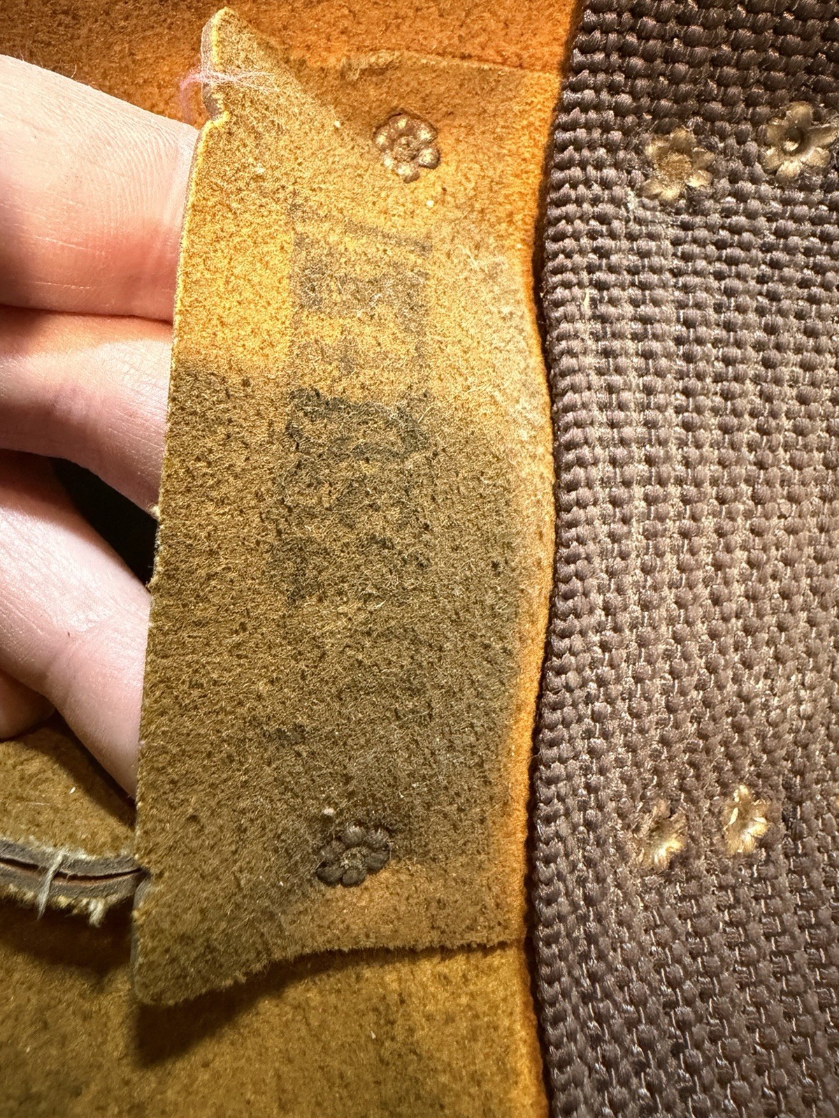 Genuine Suede Leather Tool Belt – Light Tan Leather Good Cond