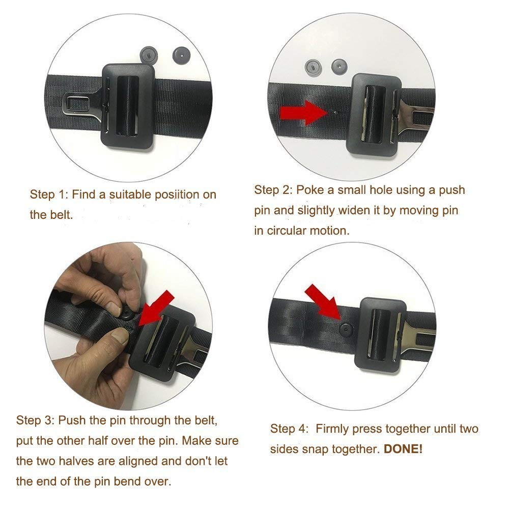 Y-Axis Seat Belt Button Buckle Clip Stop – Universal Fit Black, Grey, Beige