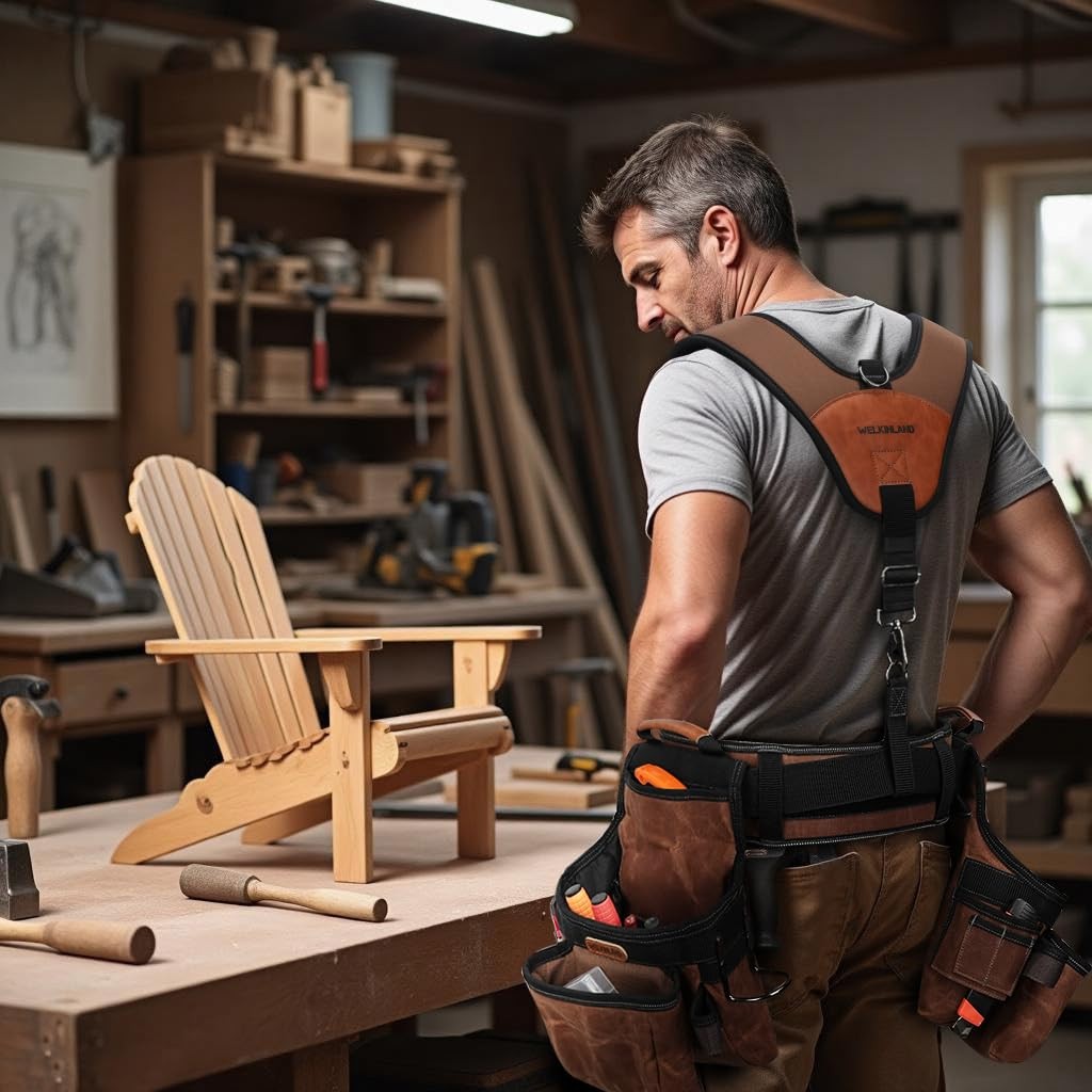 Heavy Duty Tool Belt Suspender Padded RipStop Construction Adjustable Men
