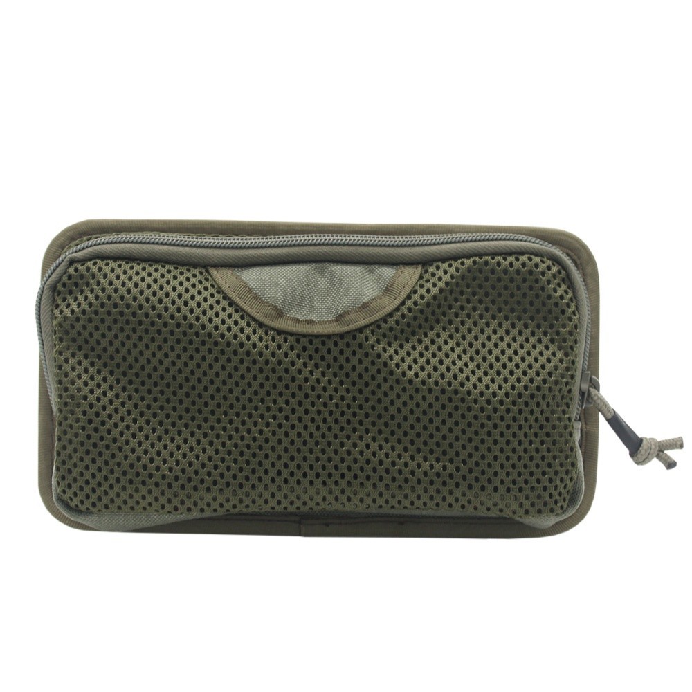 Outdoor mesh tool organizer with zipper and hook loop for backpack expansion