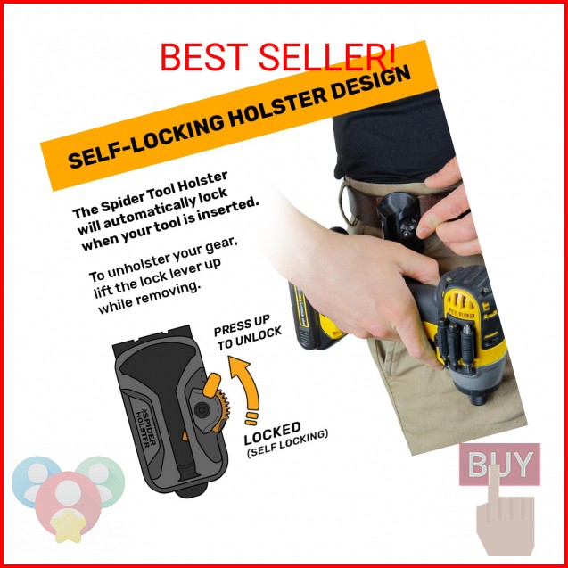 Spider Tool Holster – Tape Measure and Hammer Holster Kit – 1 Tool Holster + 2 A