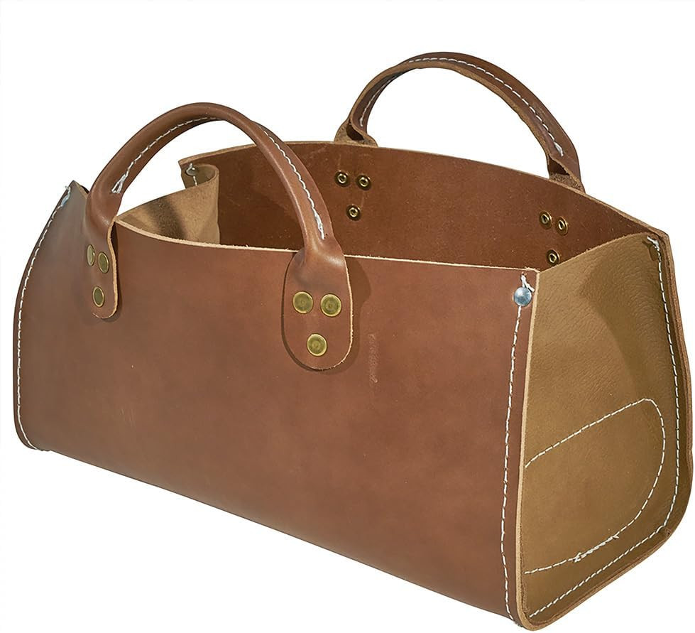 Heavy Duty Leather Tool Bag Tote with Double Ply Bottom Organizer