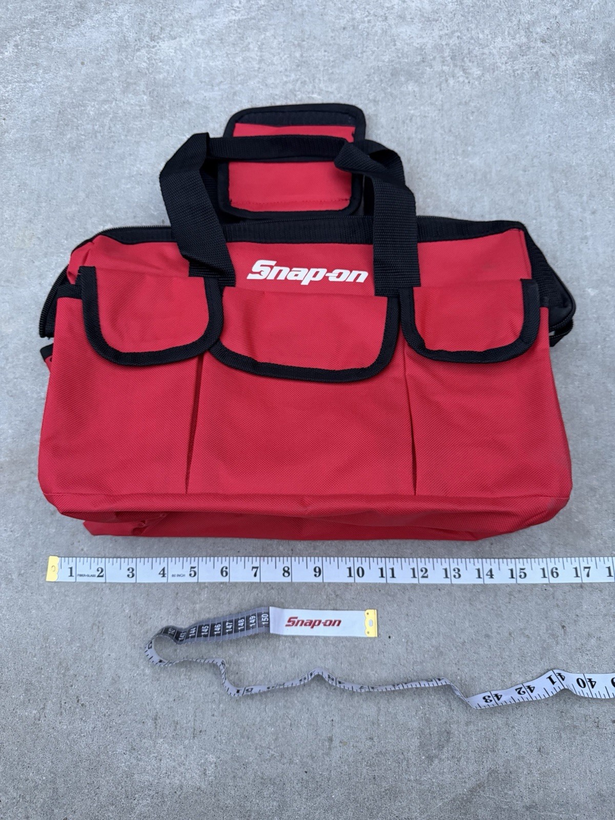 Snap On Tools Large Tool Bag Travel Carry Case Snap-On Racing Tool Red