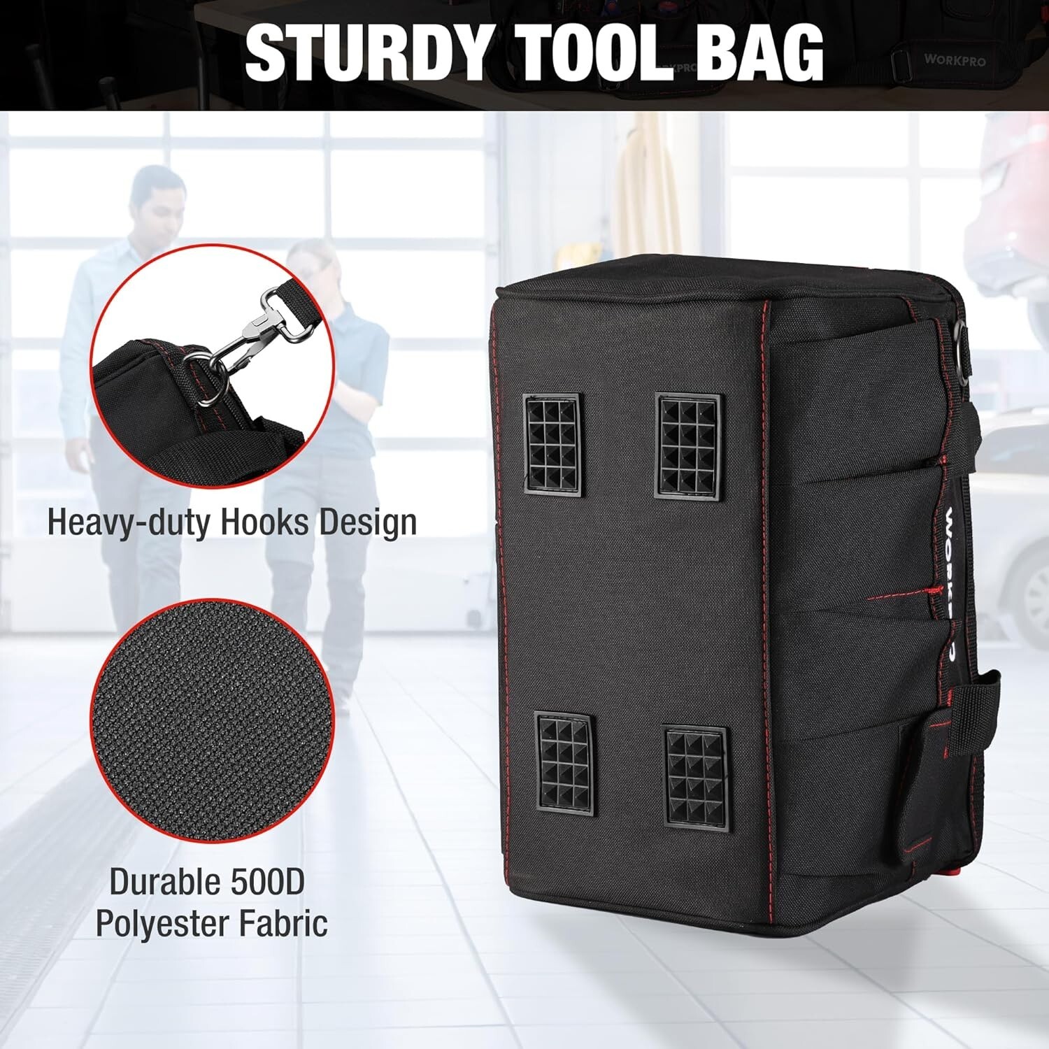 Professional Tool Organizer with Padded Handle & Adjustable Shoulder Strap