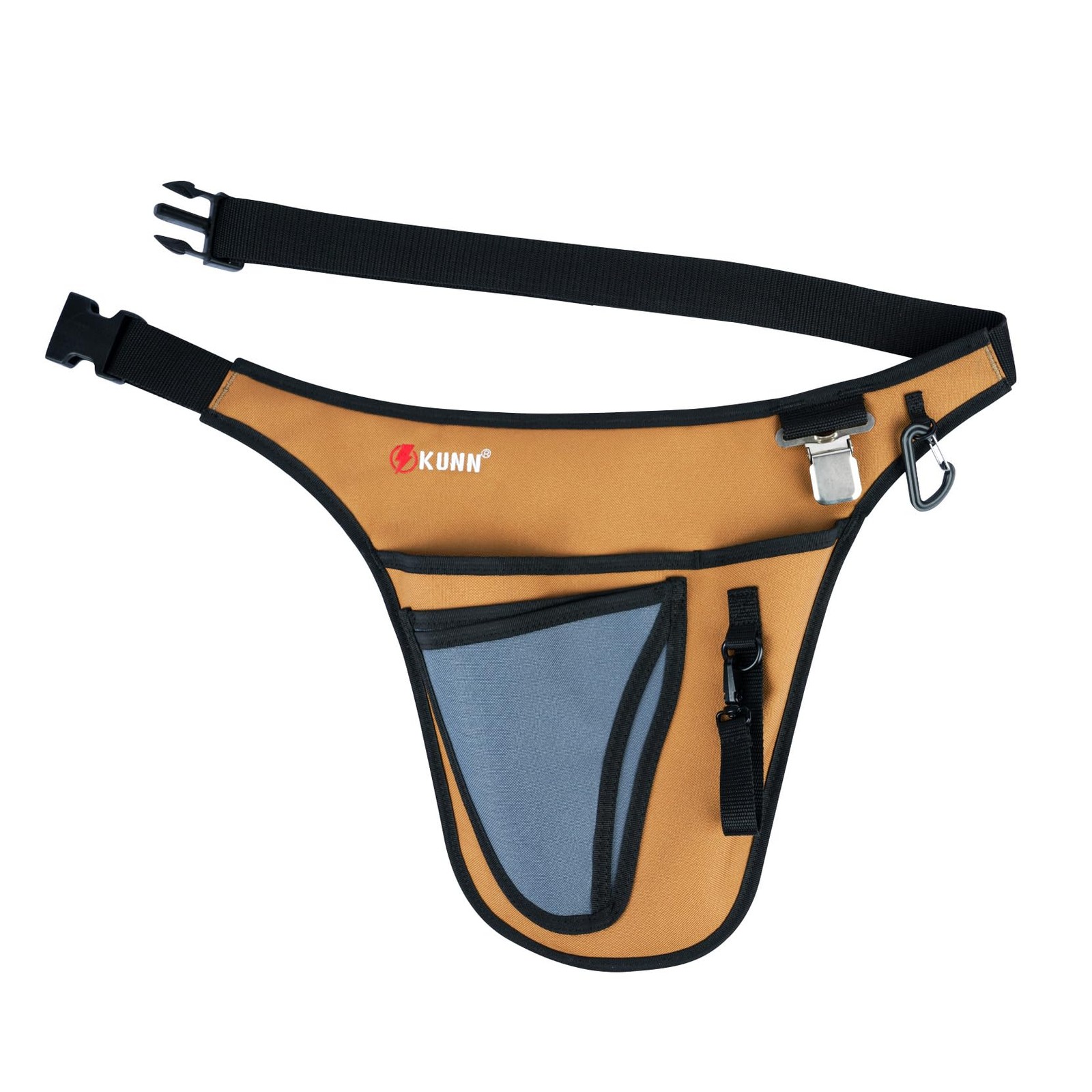 KUNN Garden Tool Waist Belt – 4 Deep Pockets Apron for One Size, Khaki