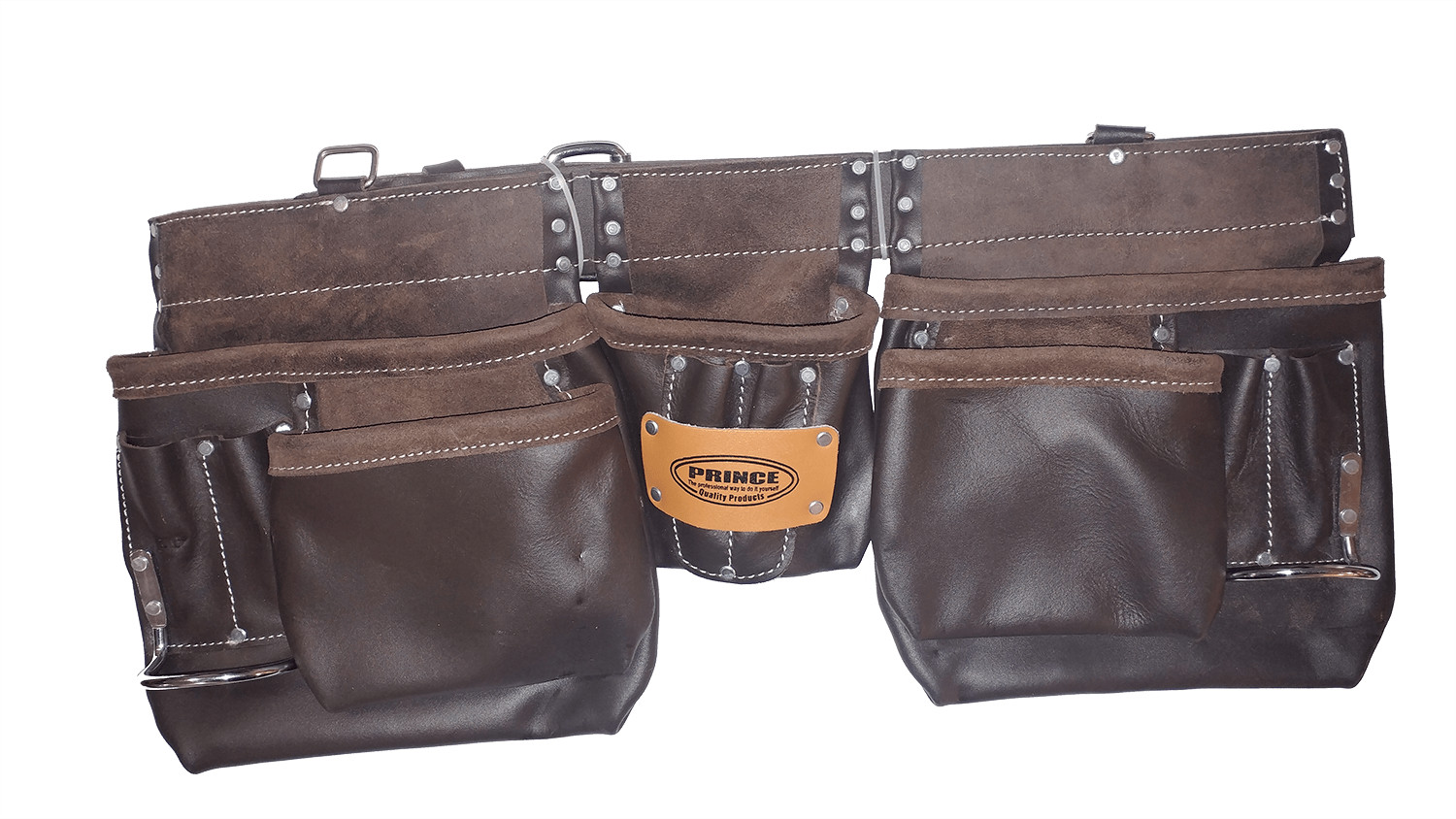 Prince Oil Tan Leather 13-Pocket Carpenter’s Tool Belt P-1000