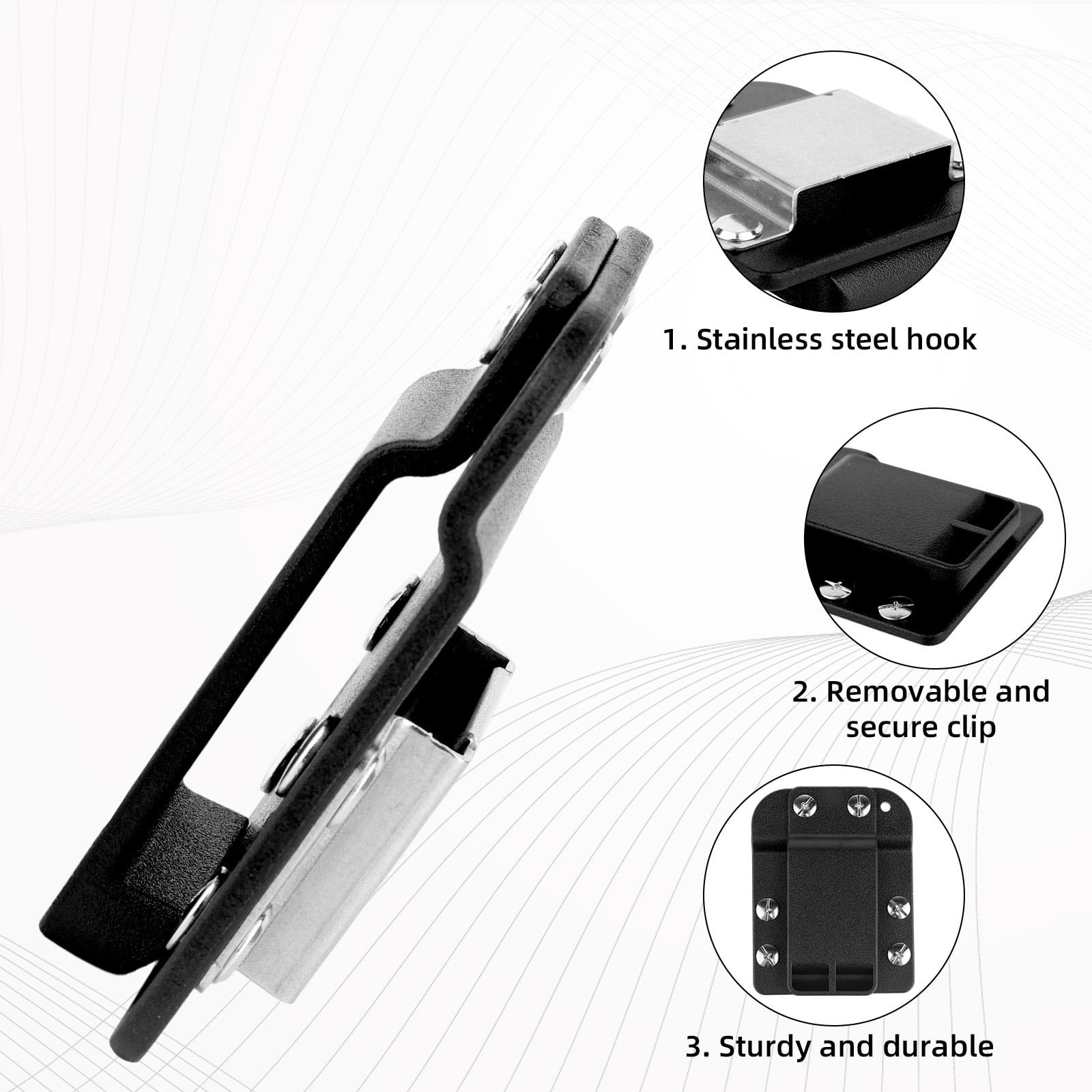 Drill Belt Clip, Quick Grab Tape Measure Holder Fits Up to 2″ Tool Belt Impac…
