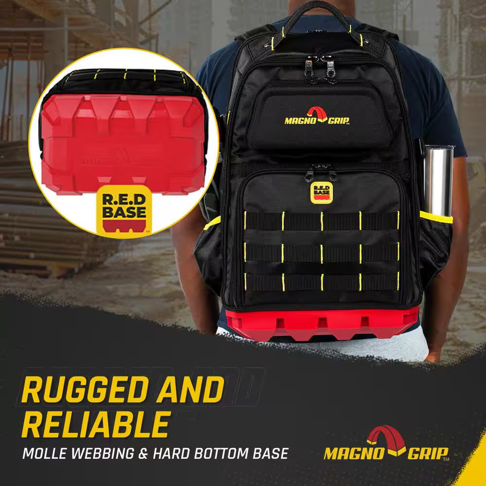 RED Base Series 13.5 In. 41-Pocket Contractor’S Backpack, 7 Loops, Hardshell-Poc