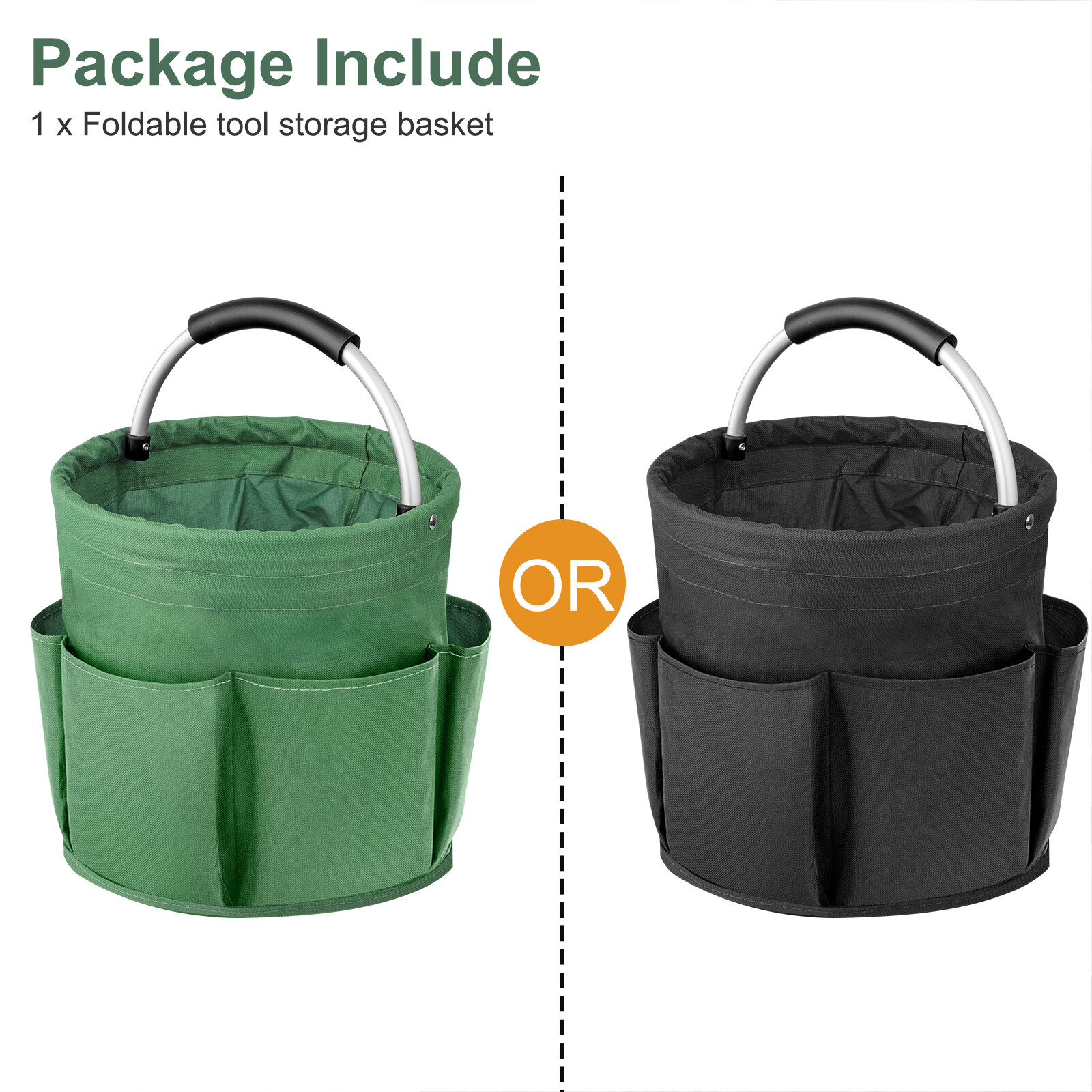 Portable Garden Tool Organizer Bag – Foldable Storage Basket for Car Wash Picnic