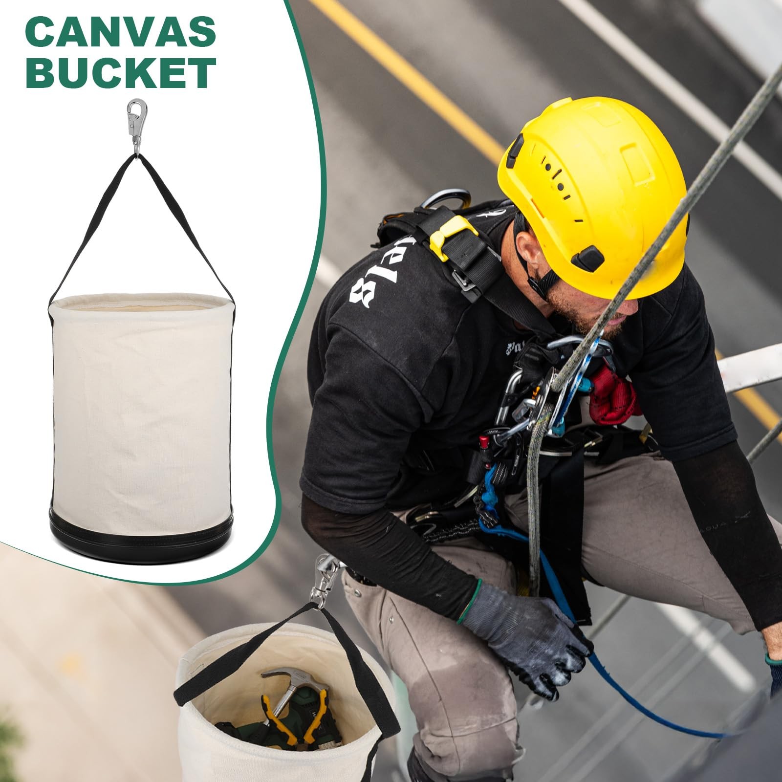 Utility Canvas Bucket 15″ x 12″ All Purpose Truck Tool Bucket Bag Organizer w…