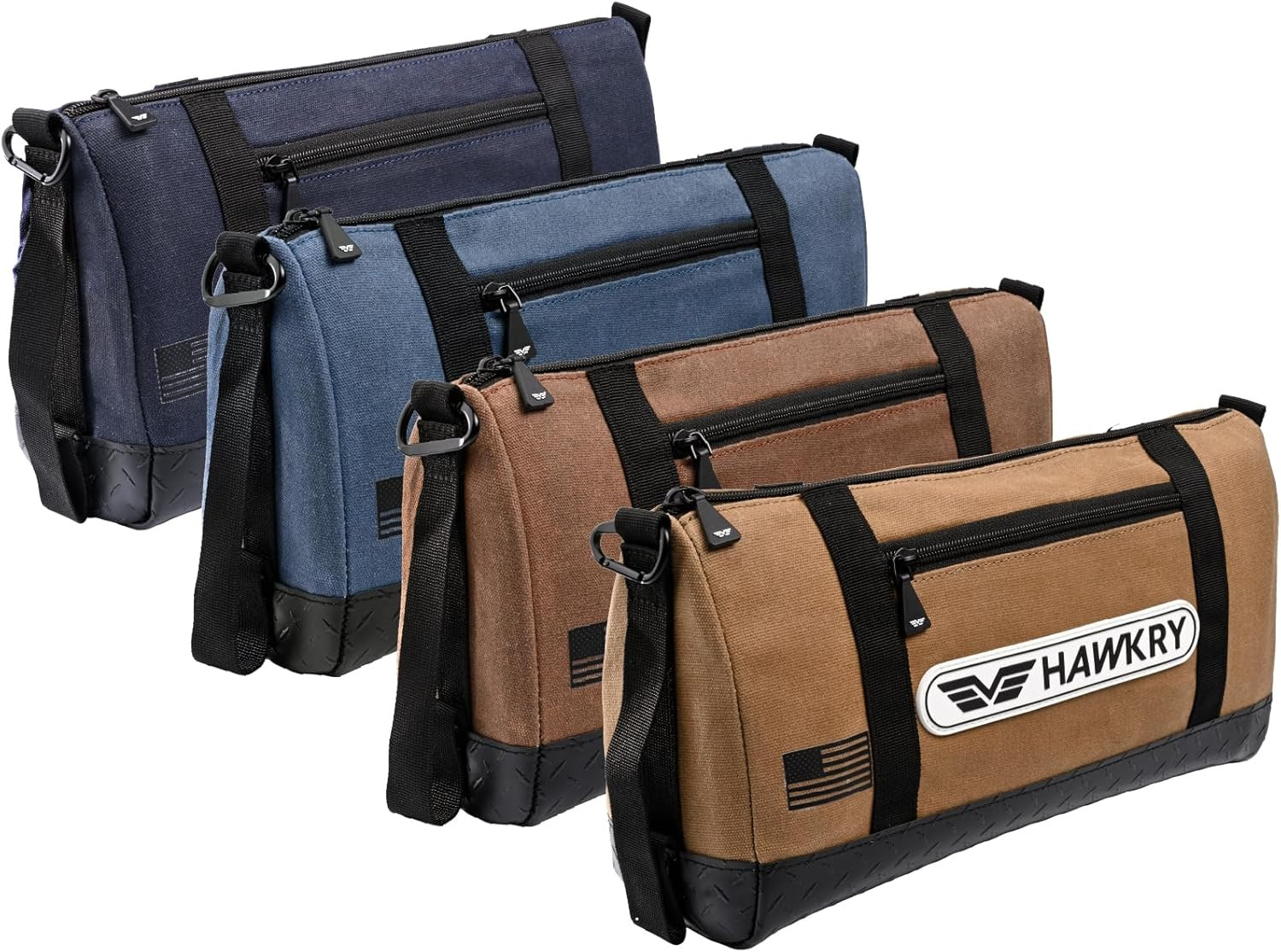 Canvas Tool Pouch Set (4 Pack) – Heavy Duty Tool Organizer Bags with Zipper, Dur