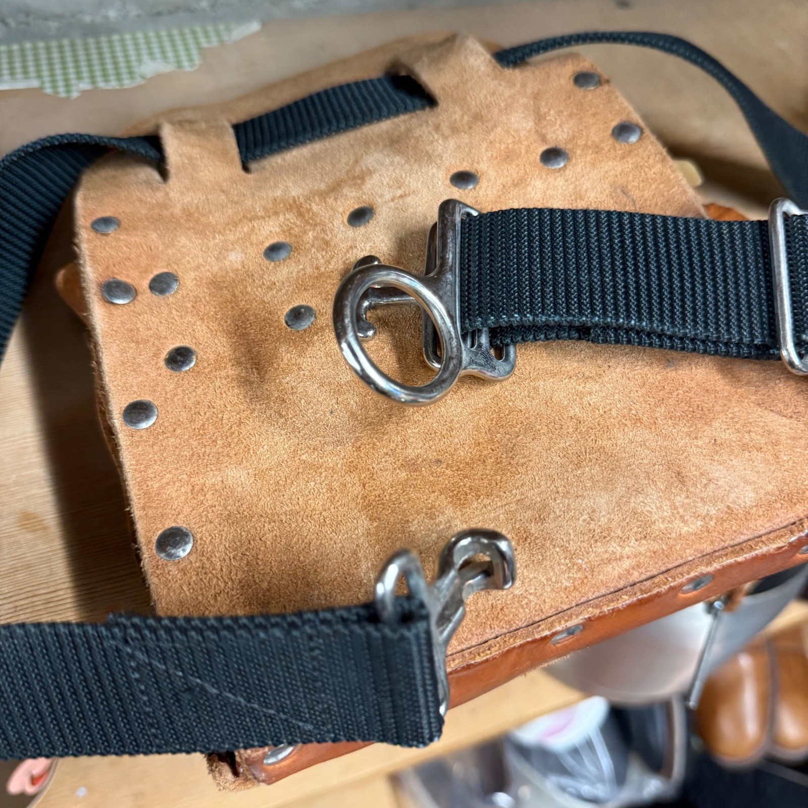 Unbranded Leather Tool Pouch Mens One Size Brown Good Multi-Pocket Riveted Belt