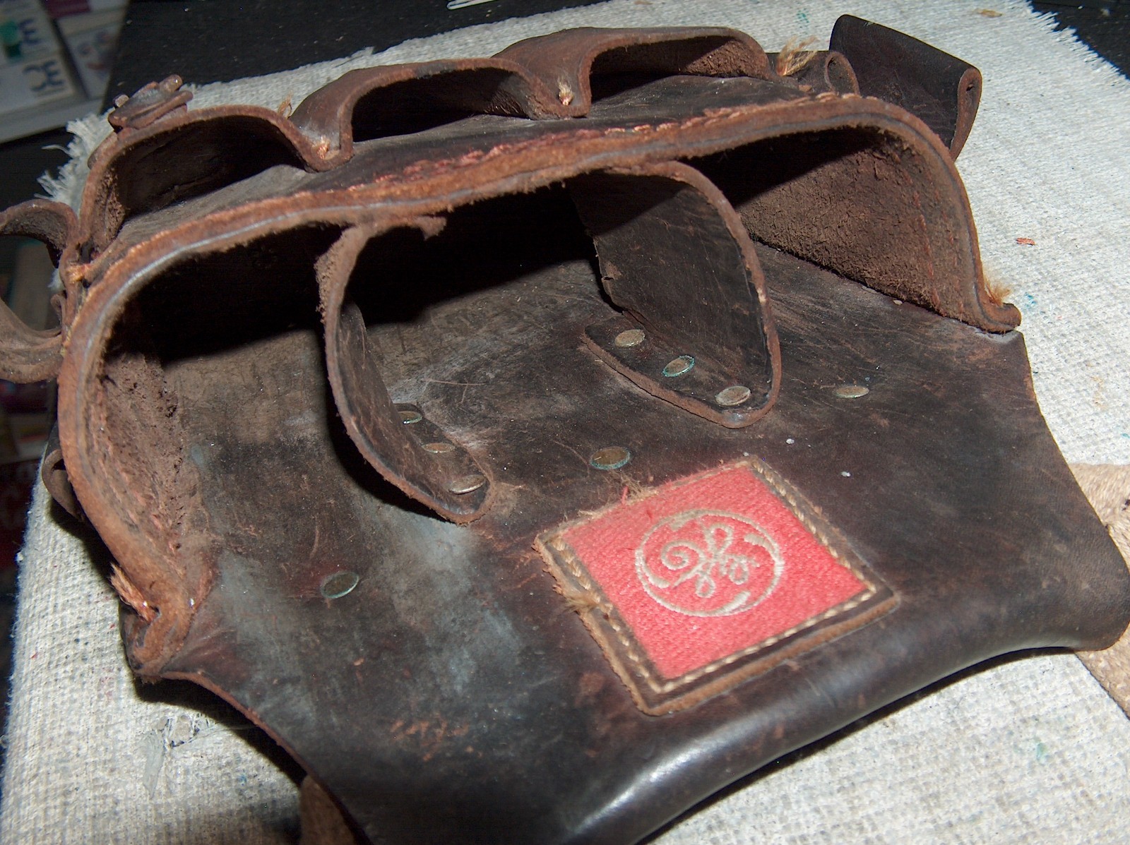 General Electric GE Vintage Leather Electrician Tool Belt.