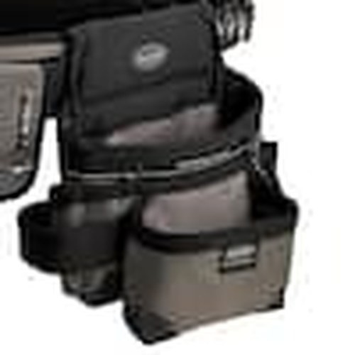 BUCKET BOSS Mullet Buster Tool Belt with Suspenders – 29 Pockets Grey