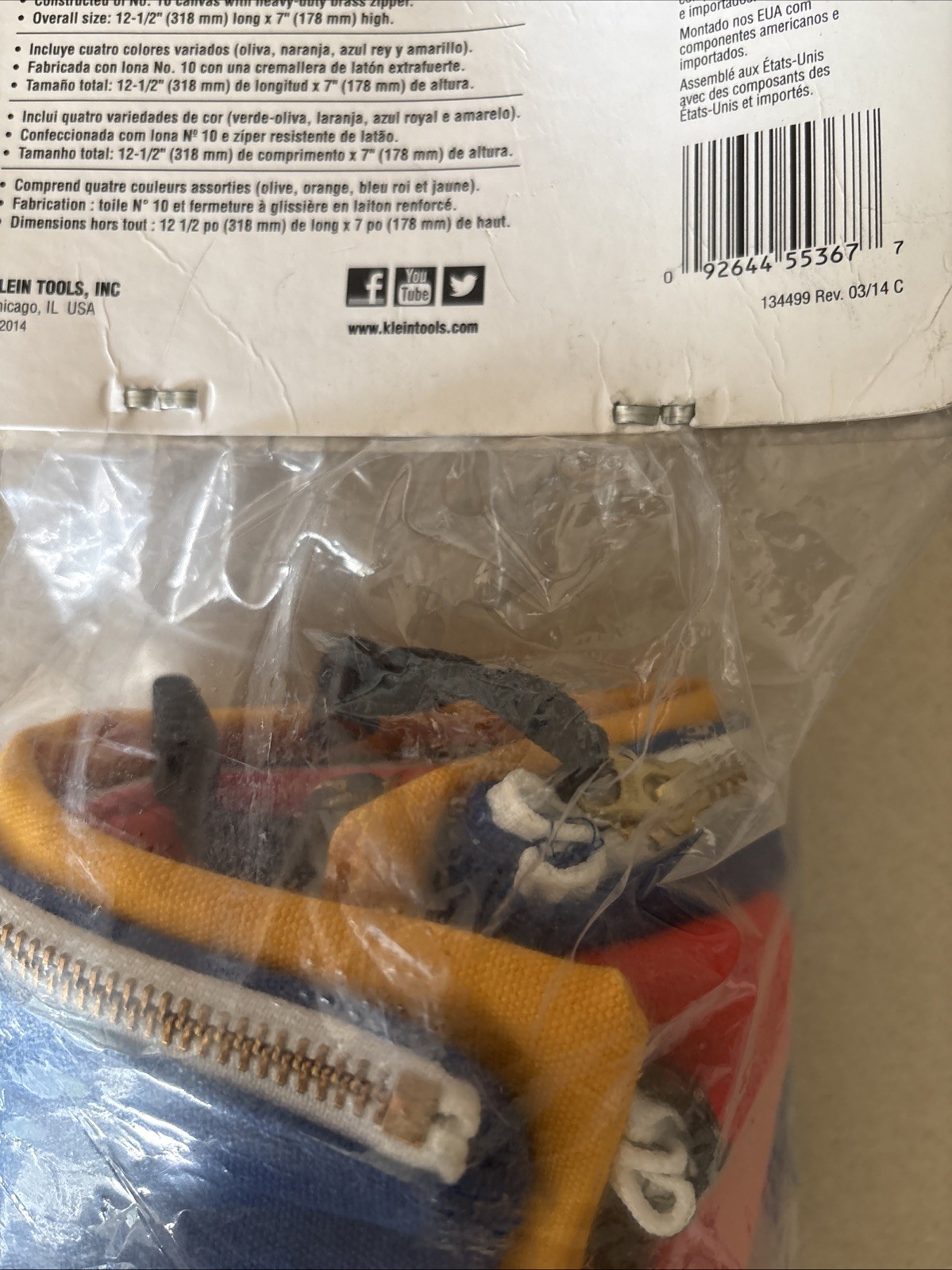 Klein Tools 5140 Zipper Tool Bags 12.5 x 7-Inch, 4 Pack Durable Canvas