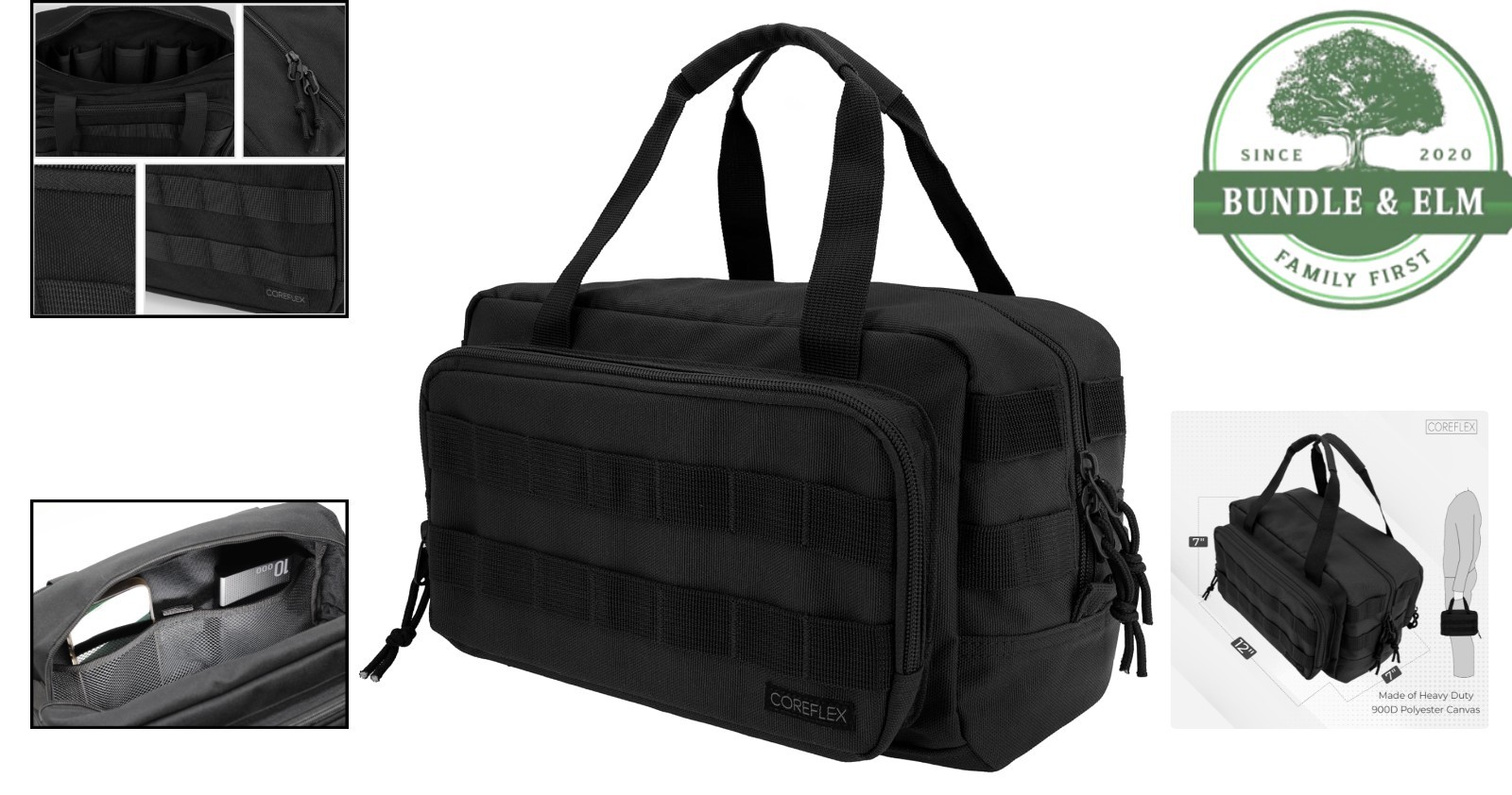 Heavy Duty 12-Inch Tool Bag with Multiple Pockets for Mechanics and Builders